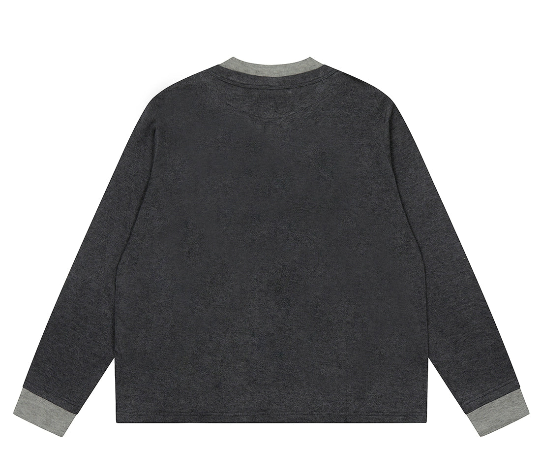 Contrast Henley Long Sleeve