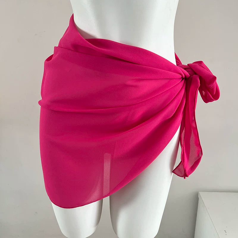 Sunburst Sheer Tie-Front Beach Sarong