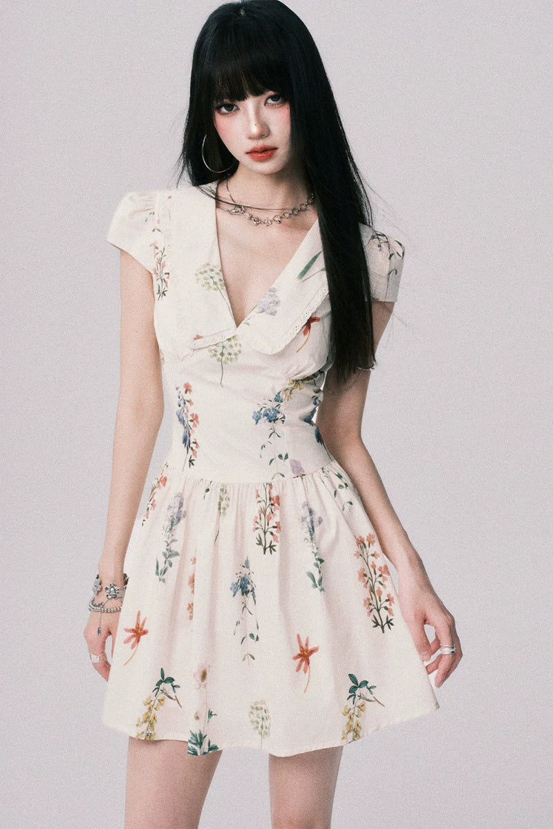 Wildflower Whimsy Collared Mini Dress