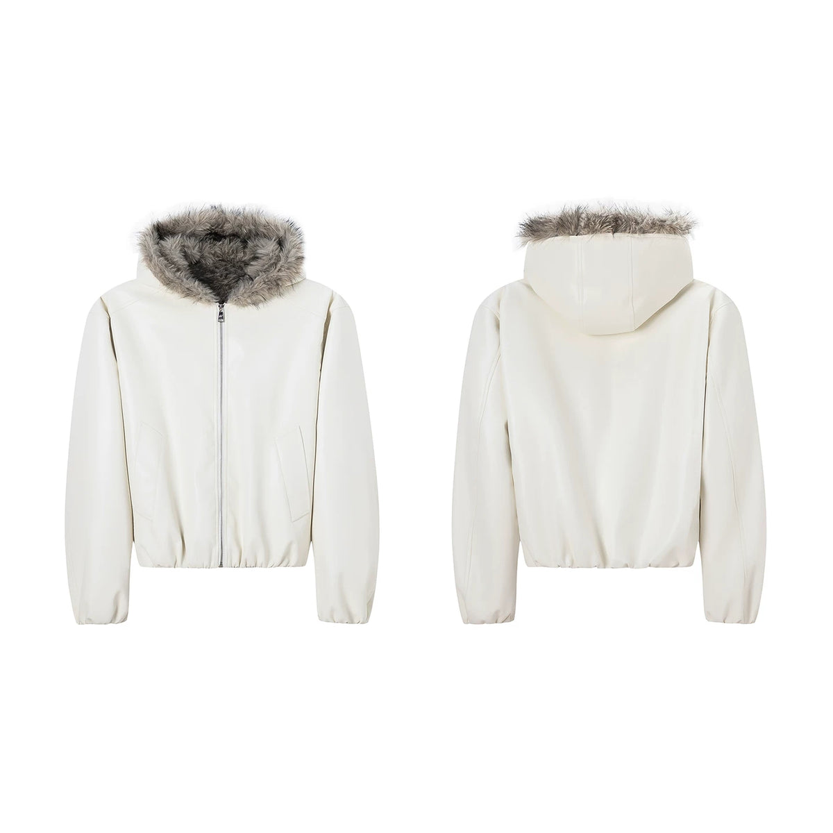 Frost Fur Collar Leather Jacket