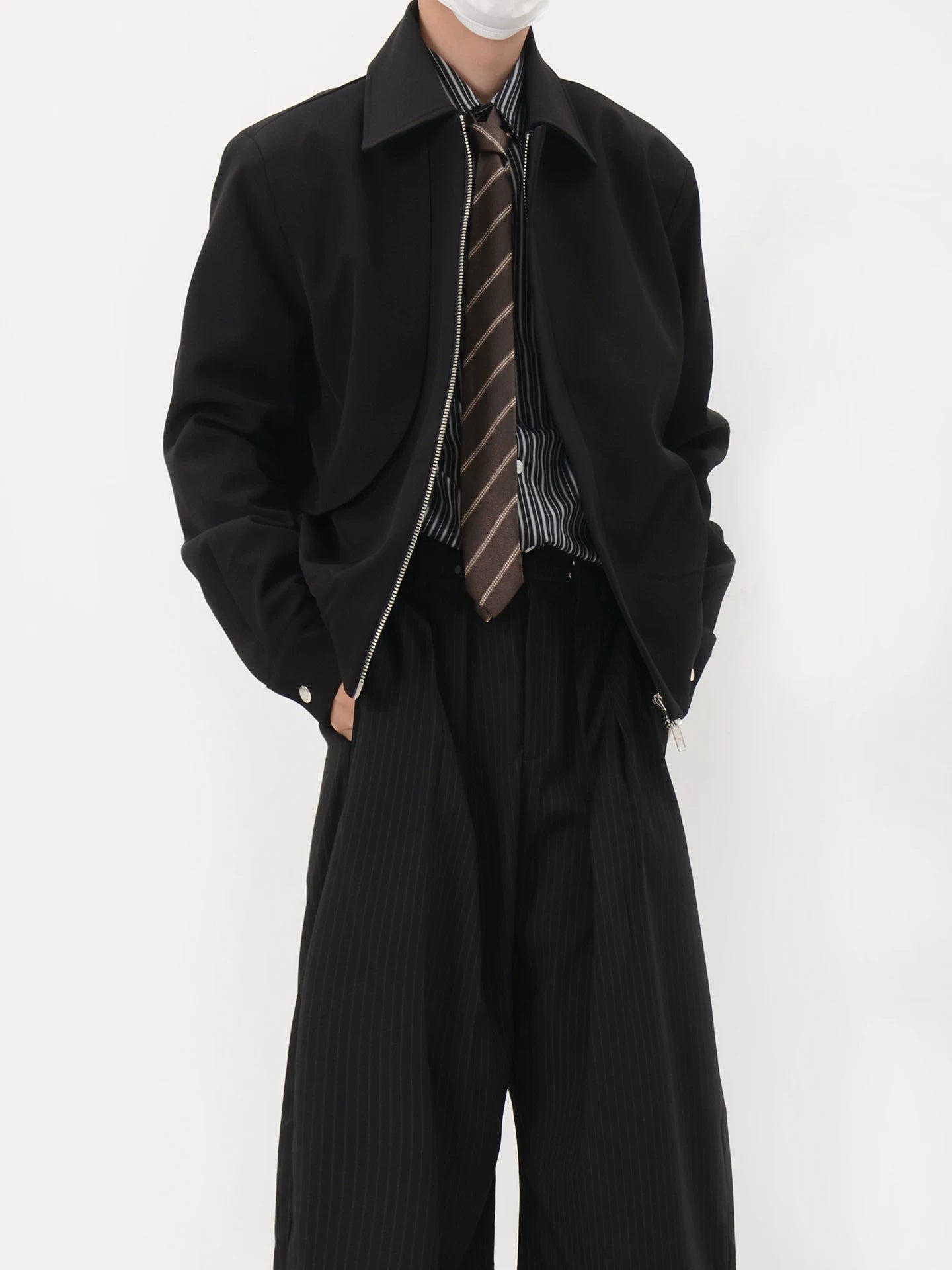 Mocha Verge Elastic Hem Blouson