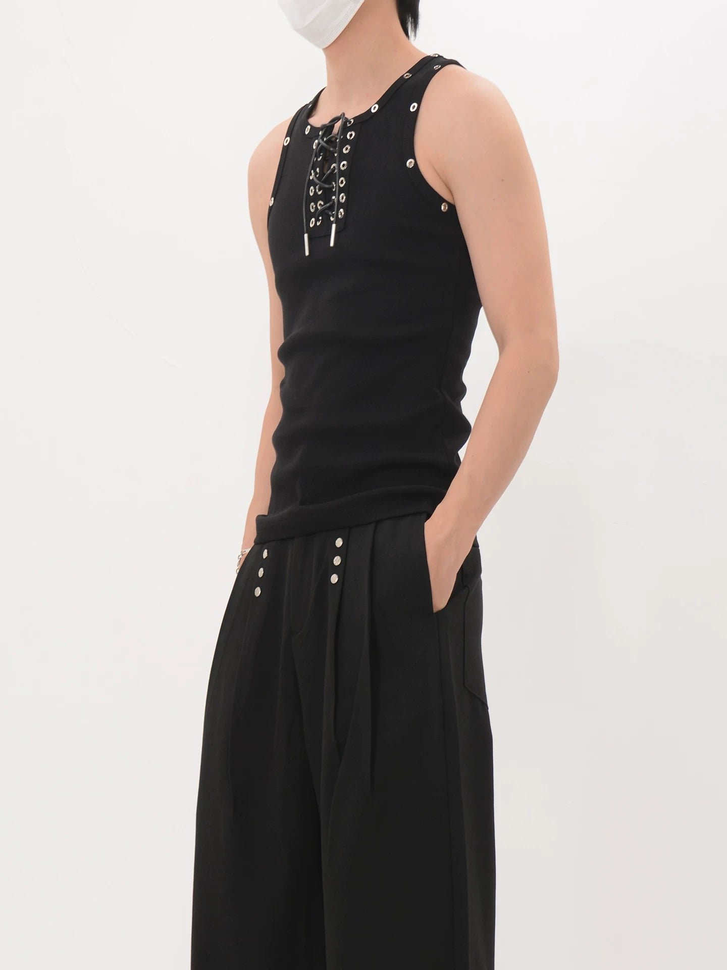 Midnight Grommet Lace Tank