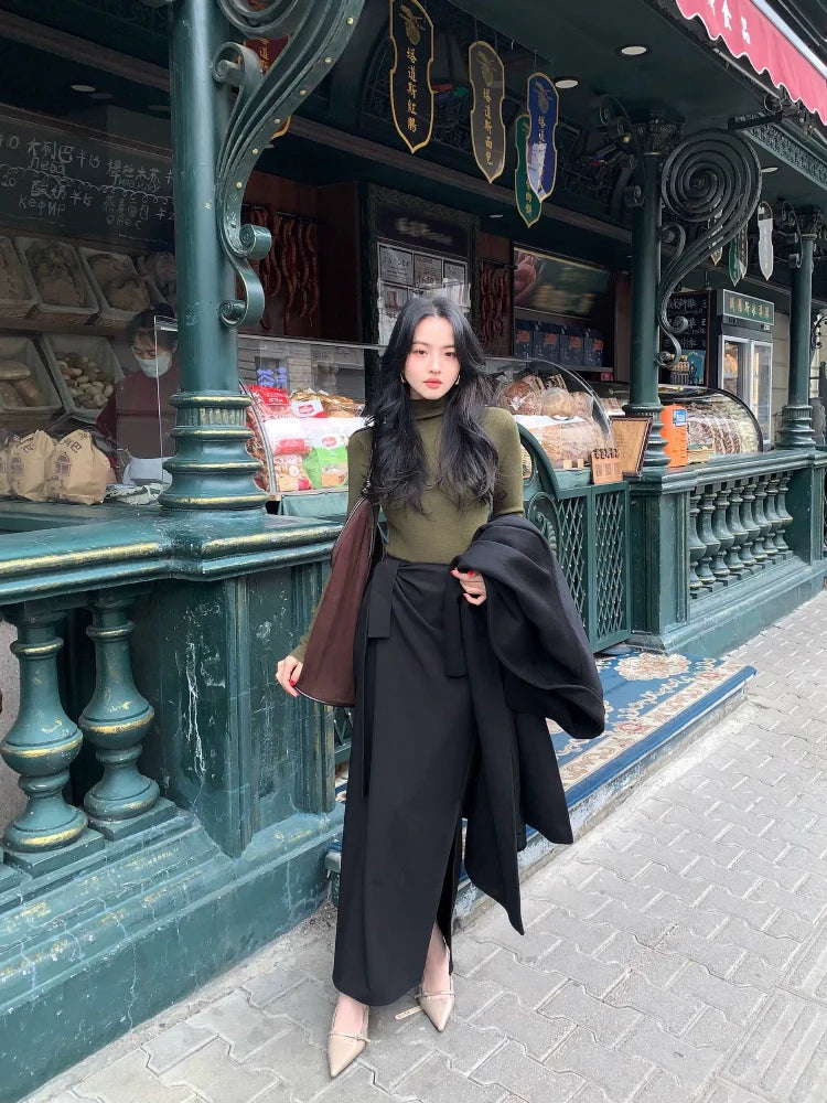 Strappy High-Waisted Wrap Maxi Skirt