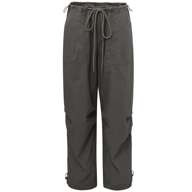 Relaxed Drawstring Parachute Cargo Pants