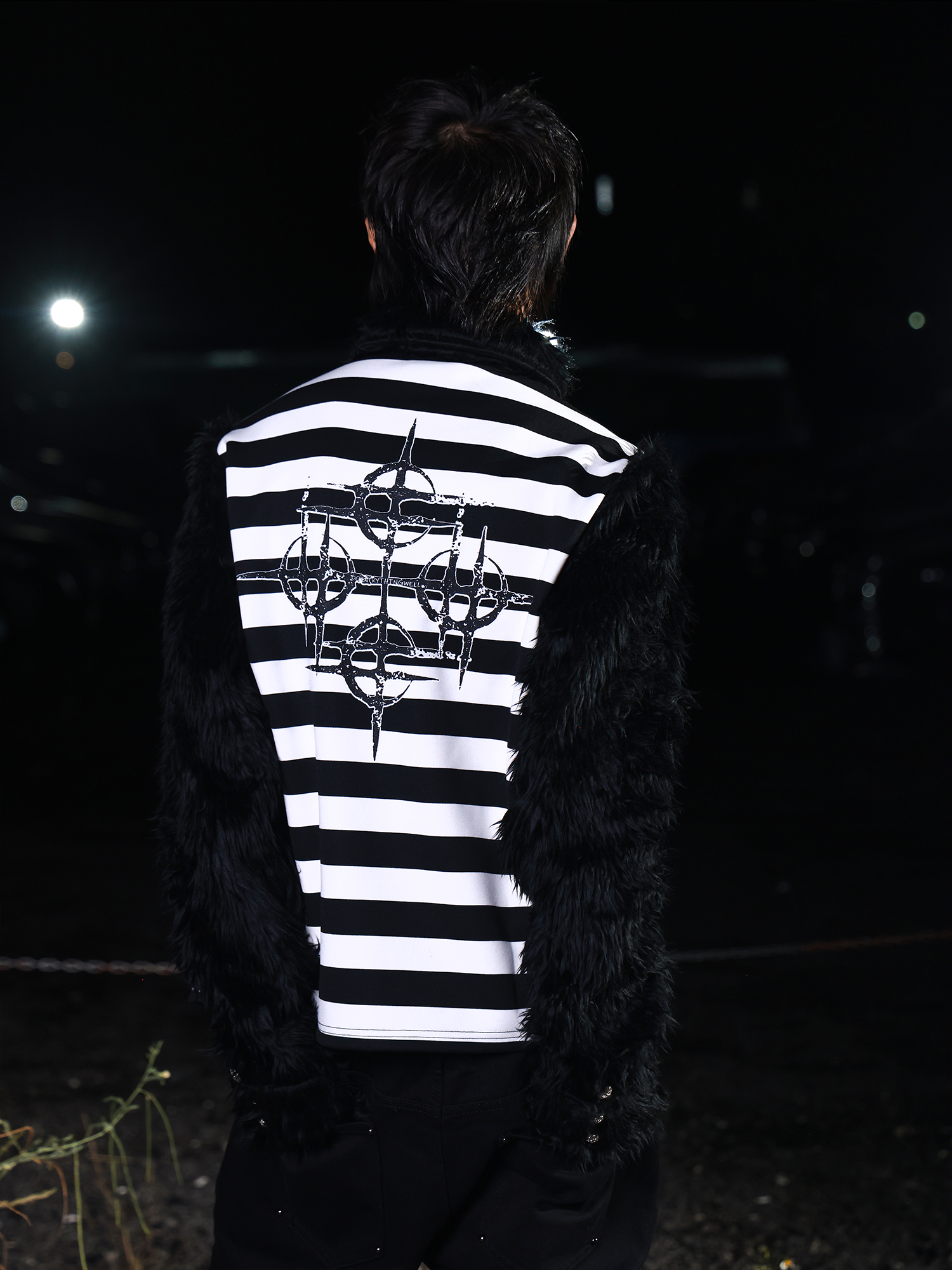 Faux Fur Sigil Stripe Longsleeve