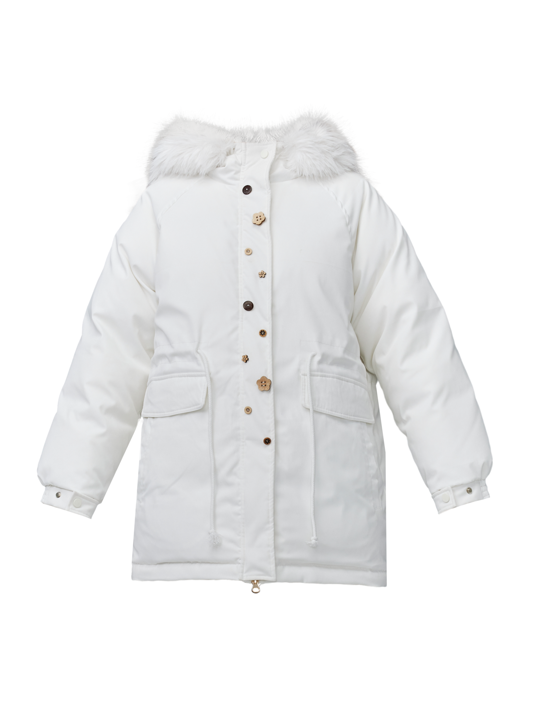 Arctic Elegance Faux Fur Collar Puffer Coat