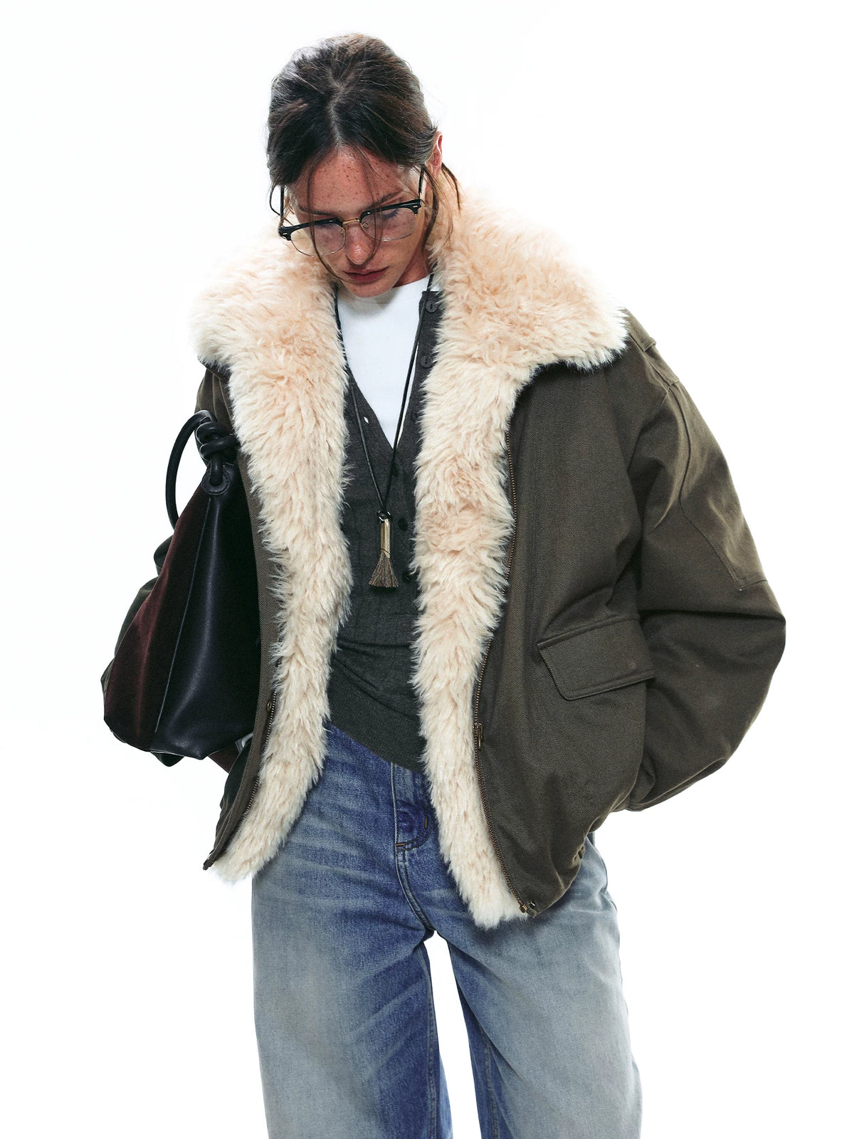 Prairie Haven Shearling Utility Jacket