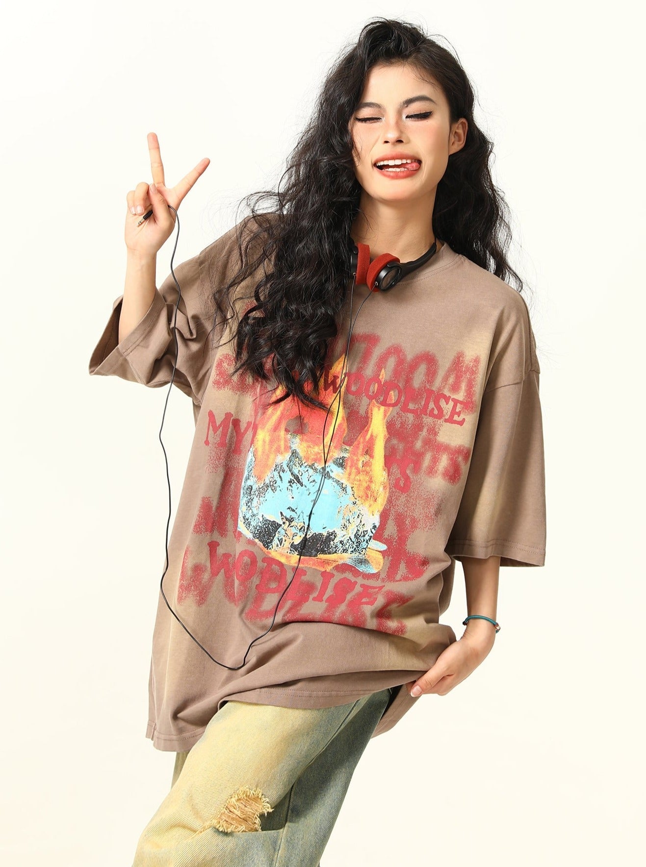 Rebellious Street Art Oversized T-Shirt