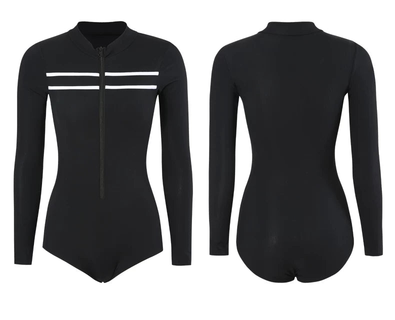 Midnight Varsity Zip Skater Swim Dress
