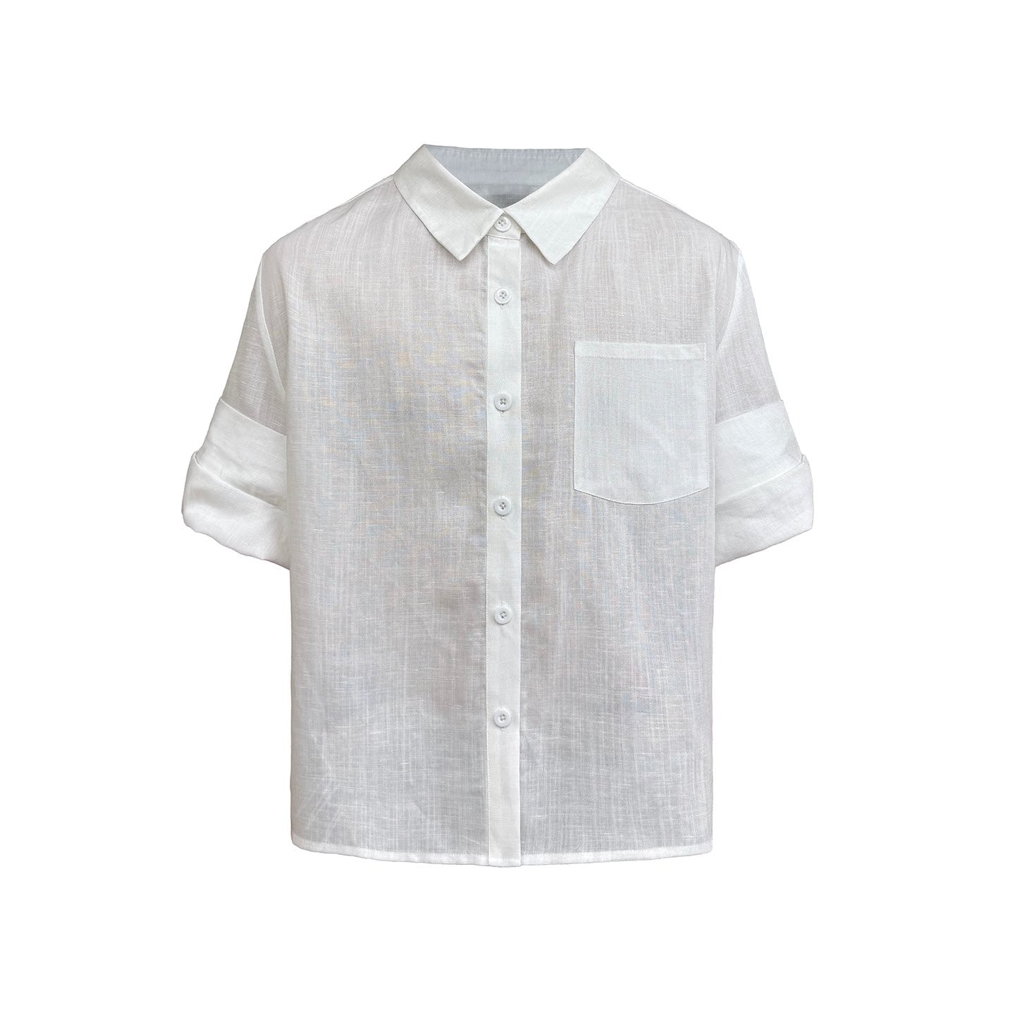 Linen Relaxed Button-Up Shirt