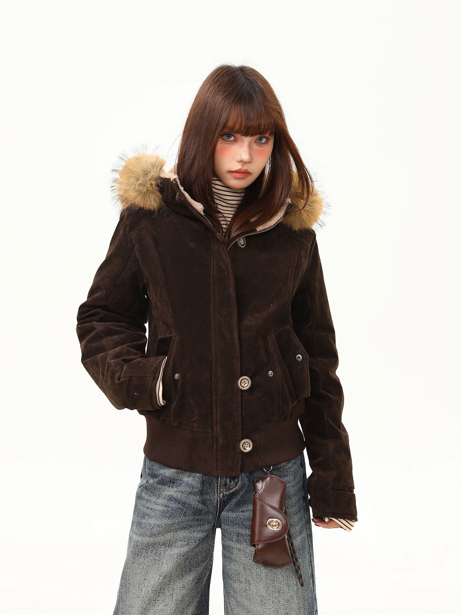 Mocha Trail Faux-Fur Hood Jacket