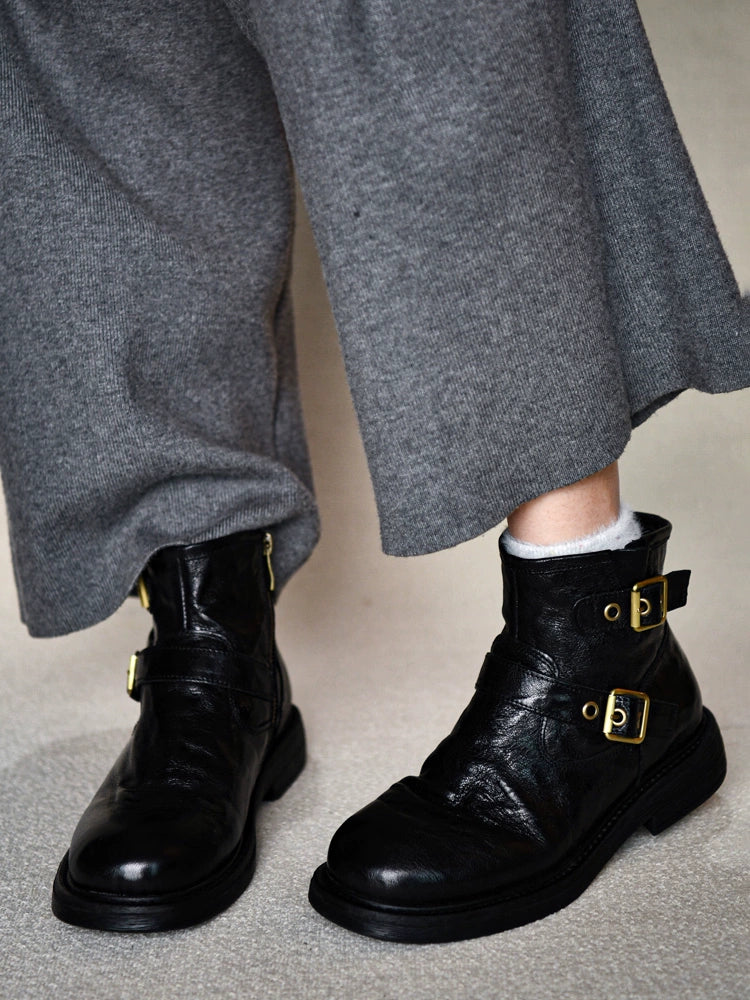 Double Buckle Lamb Boots