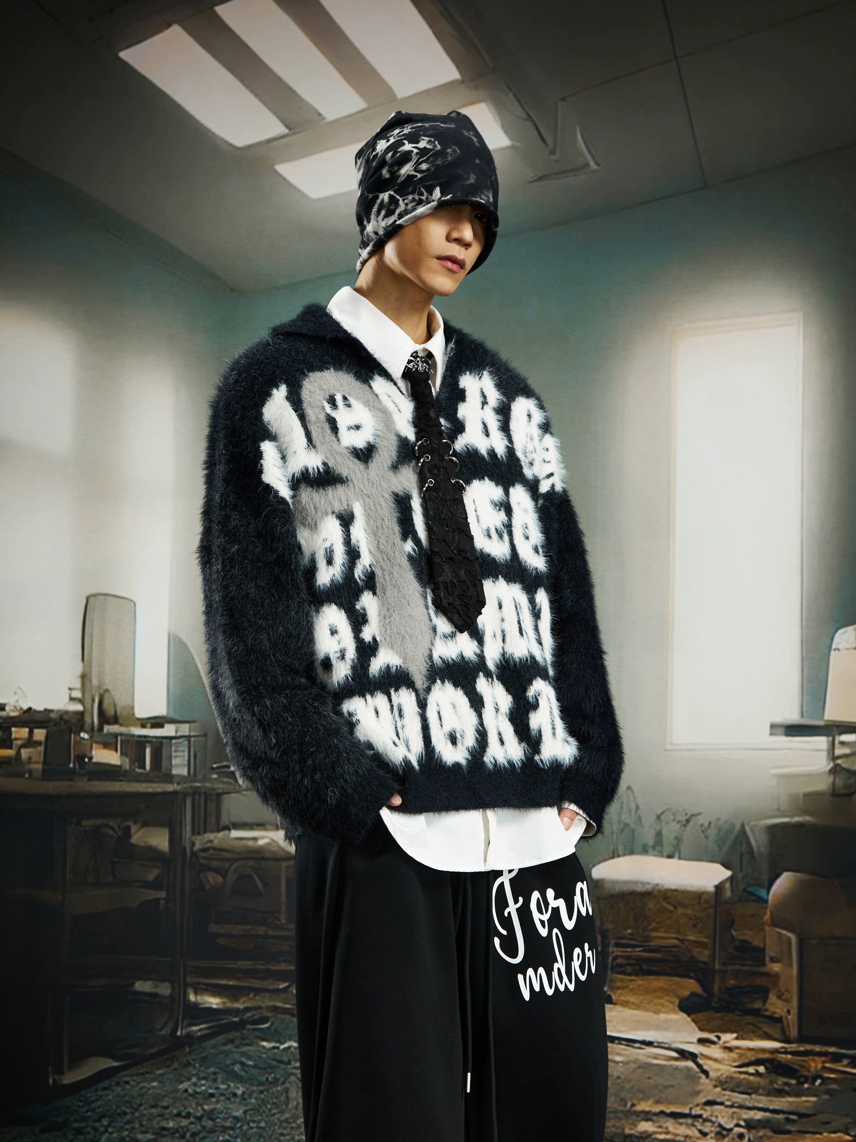 Abyss Gospel Fuzzy Cross Sweater