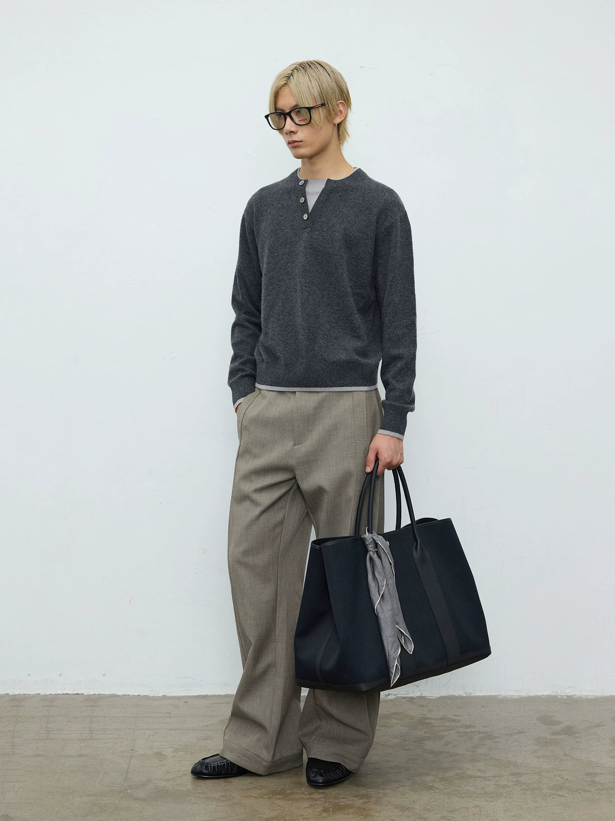 Rowan Henley Wool Knit Sweater