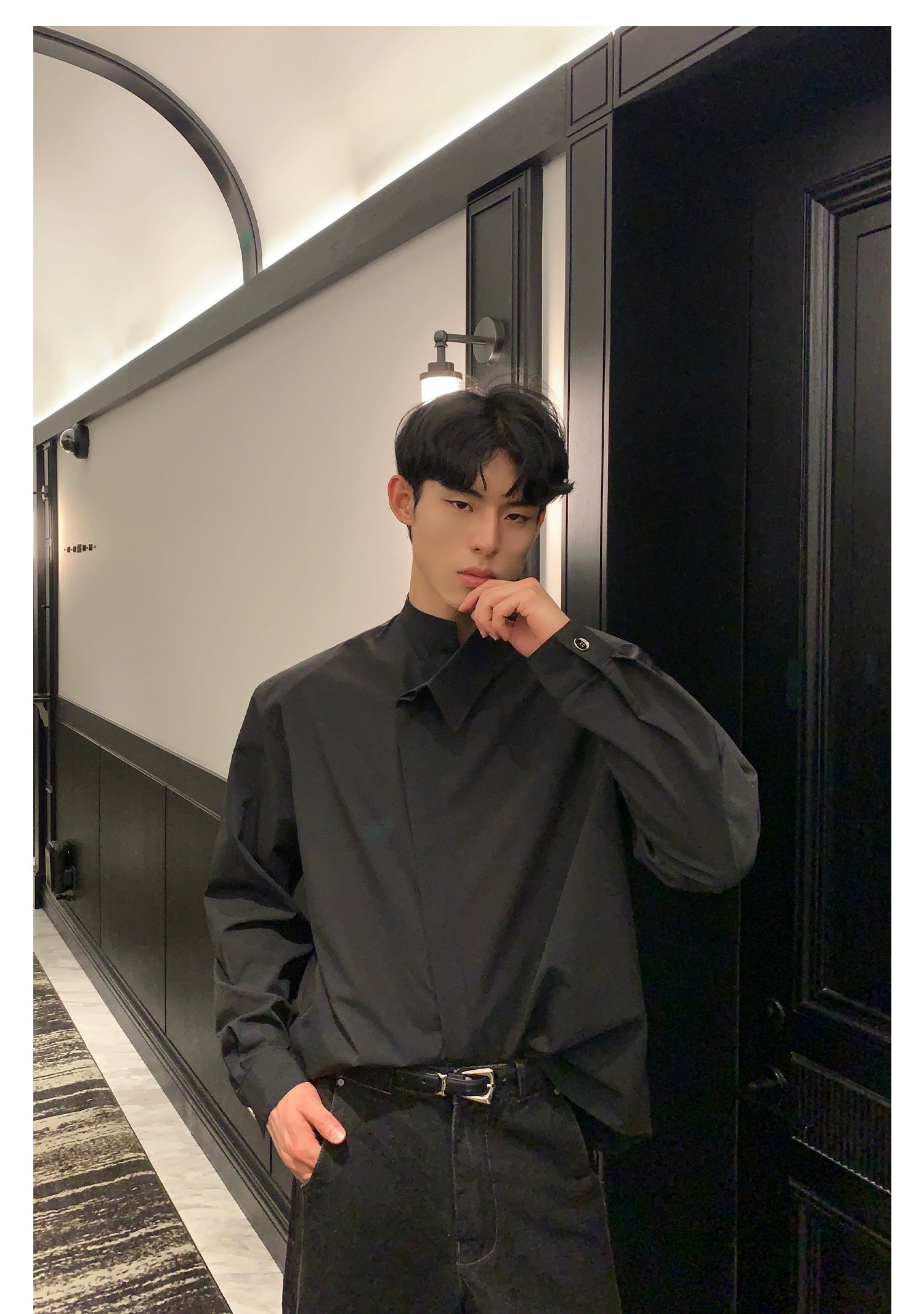 Asymmetric Collar Dress Shirt