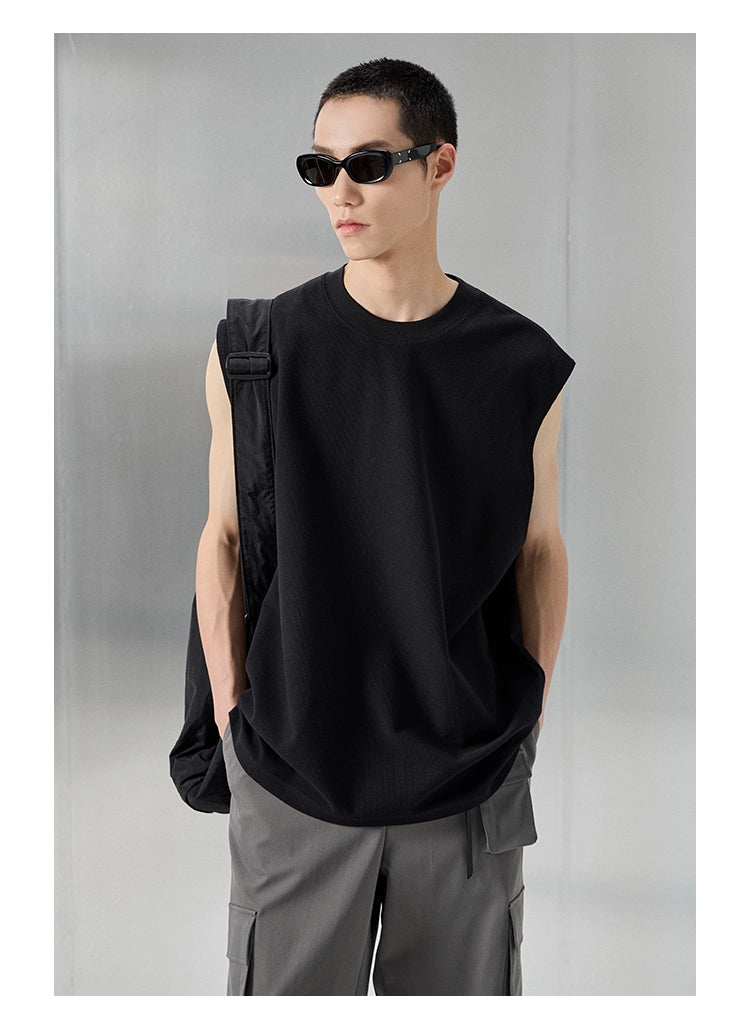 Crew Neck Sleeveless Vest/Tank Top