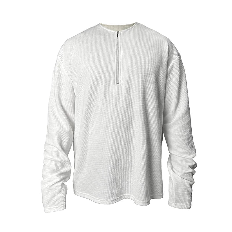 Minimal Half-Zip Long-Sleeve Sweatshirt