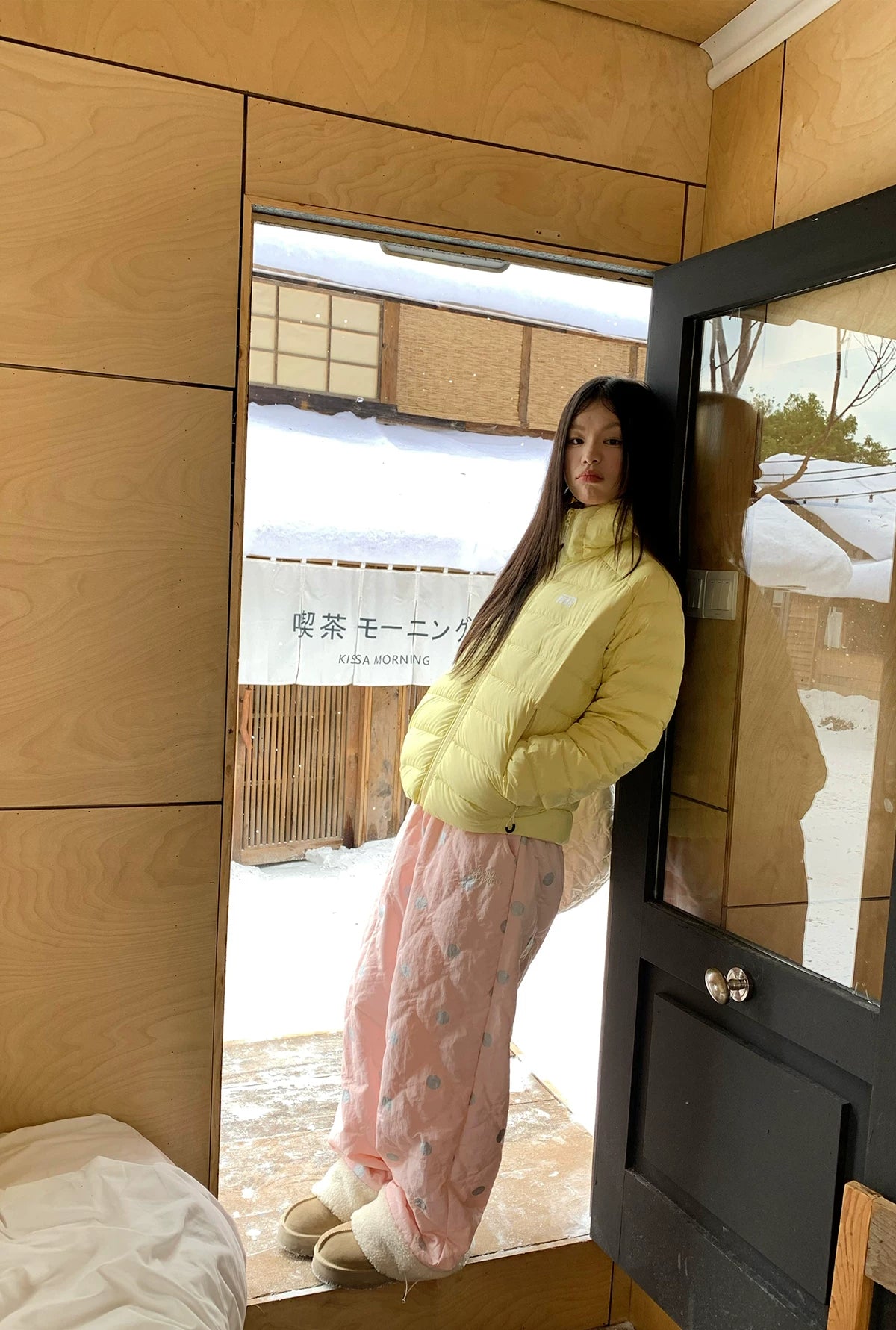 Frosty Polka Puff Fleece Cuff Pants