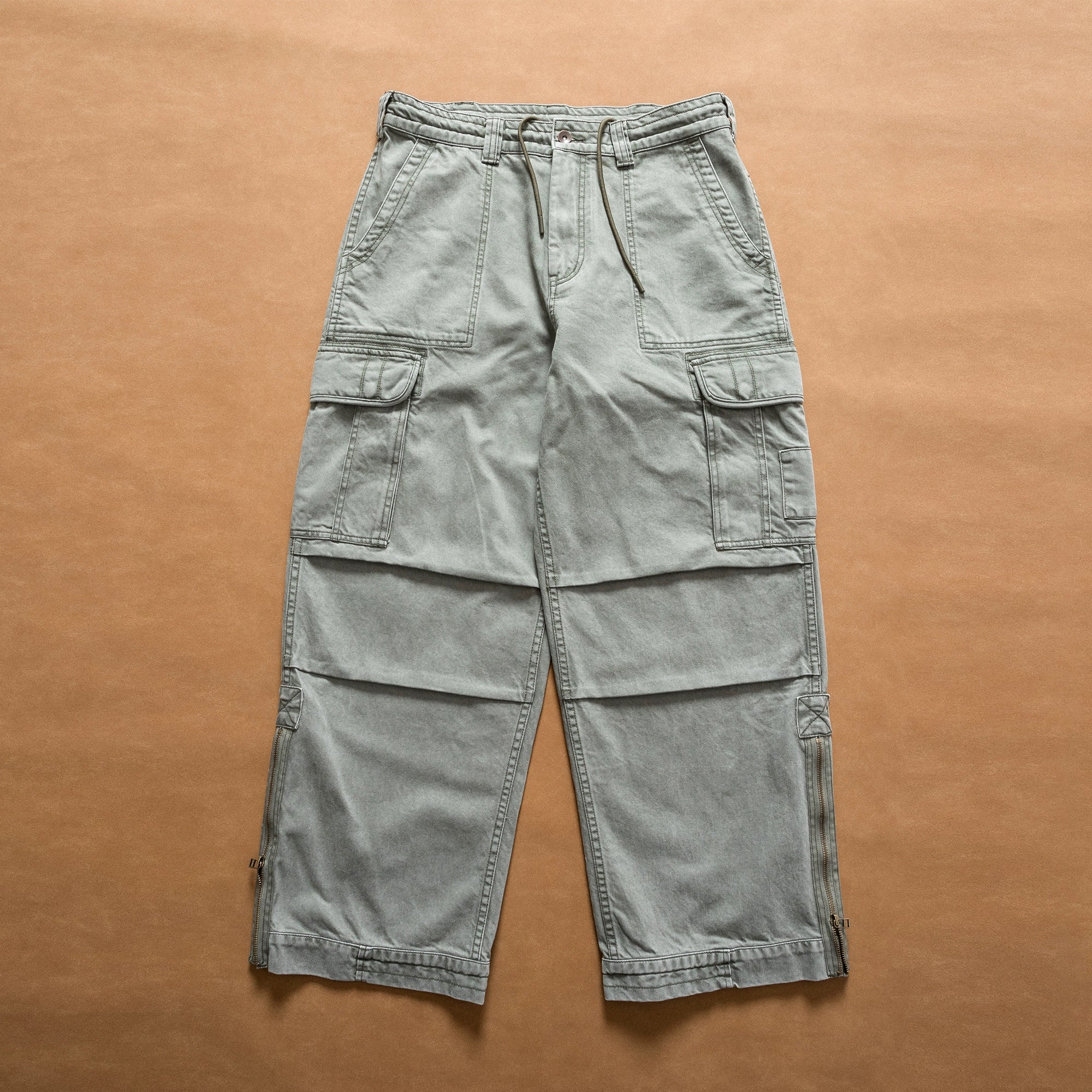 Vintage Grey Utility Cargo Hosen