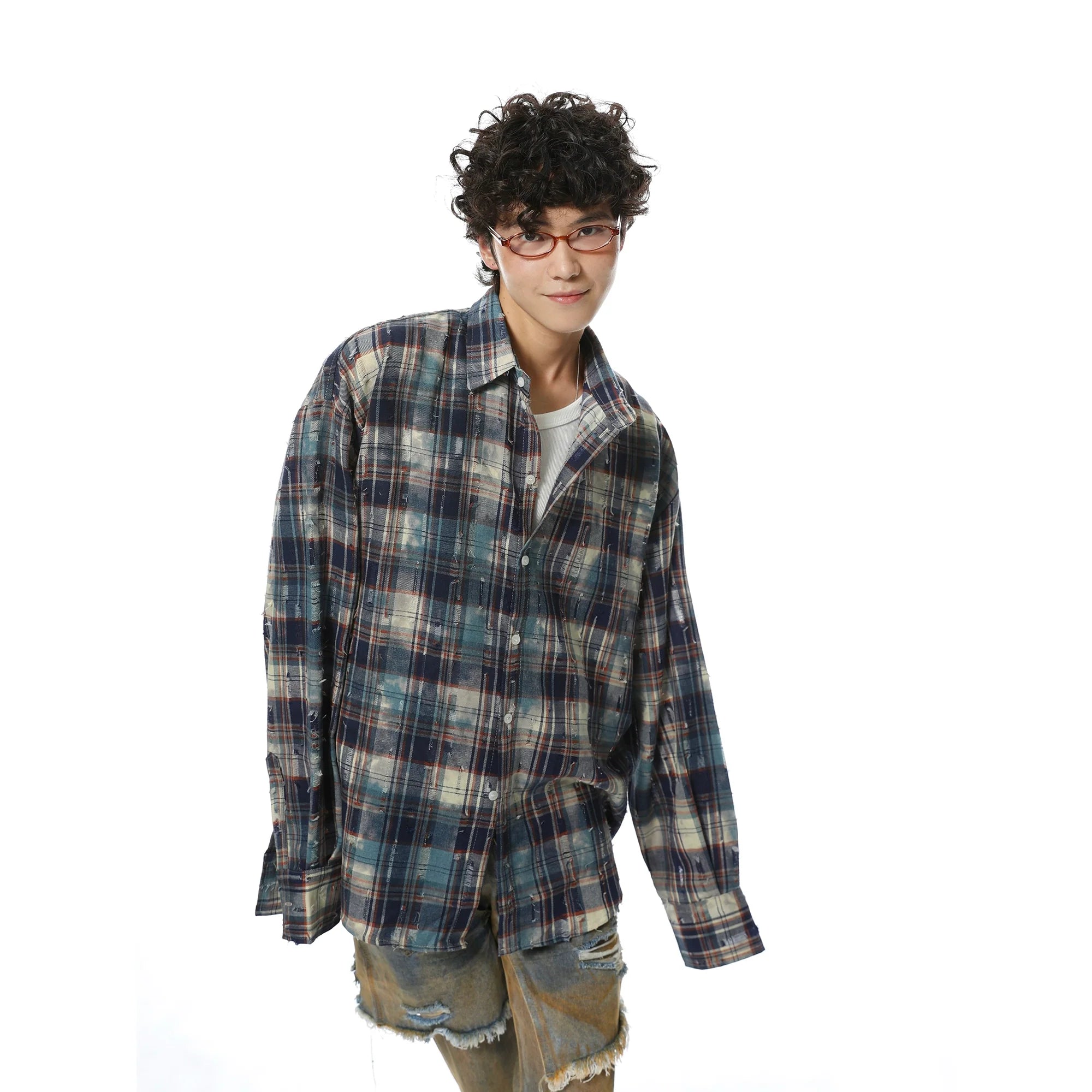 Vintage Plaid Oversized Flannel Shirt