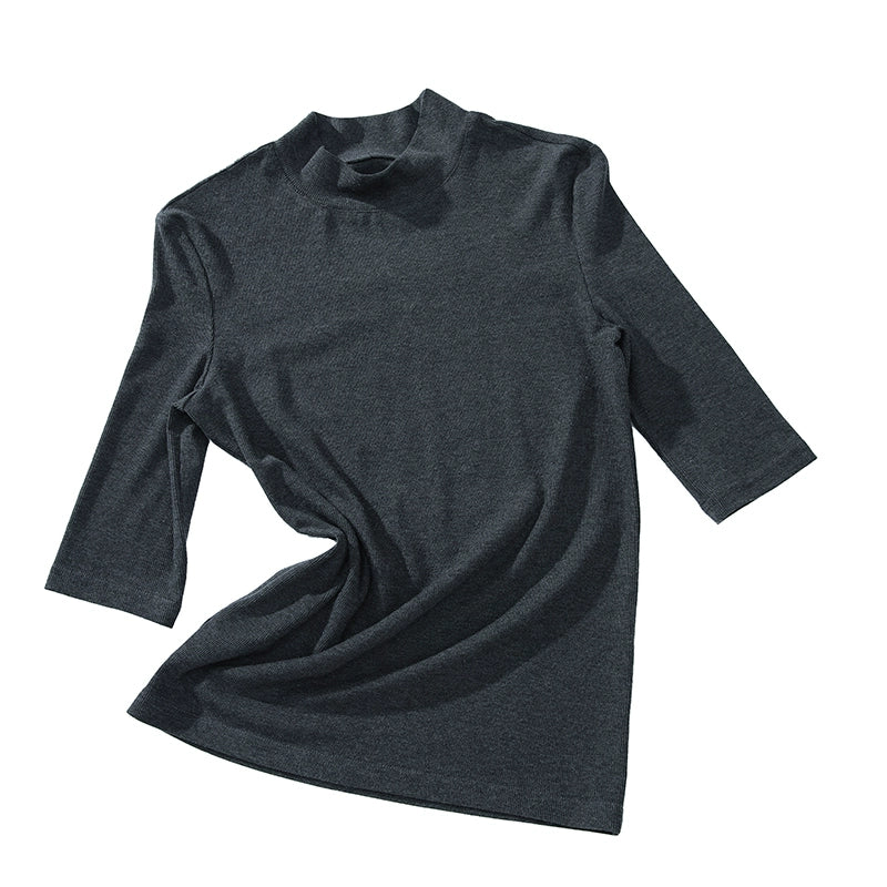 Mock Neck Half-Sleeve Top
