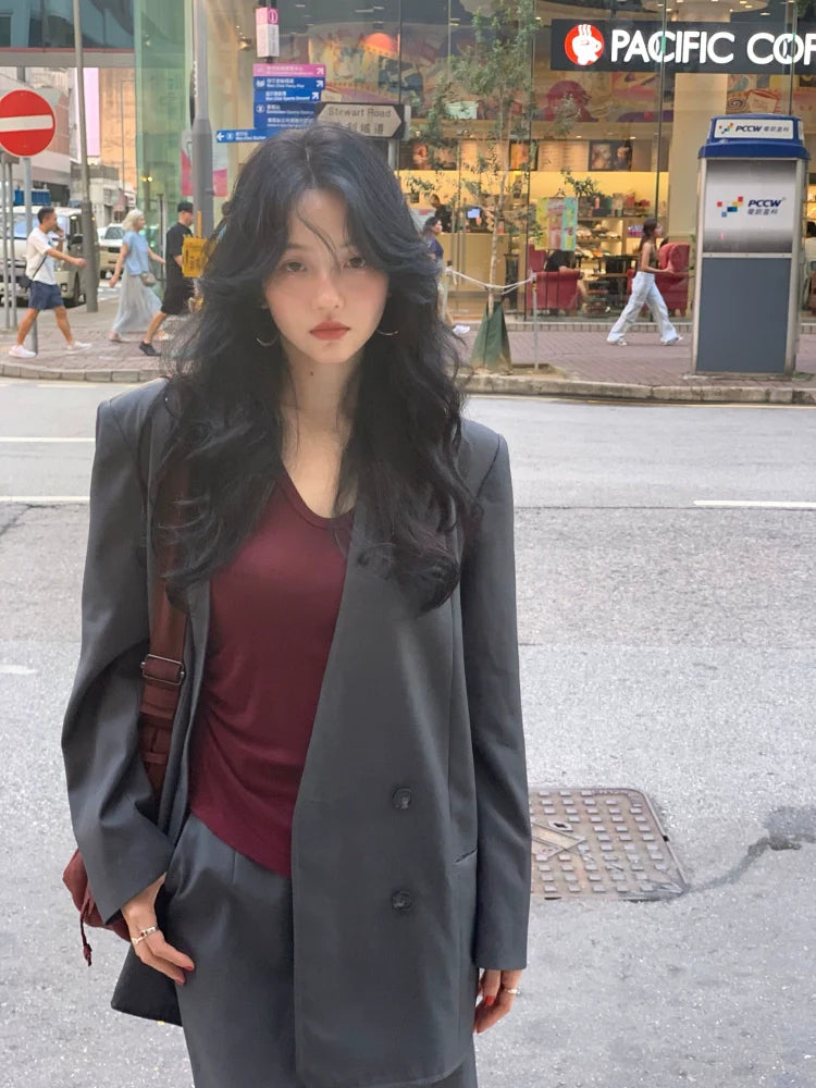 Loose-Fit Two-Button Blazer