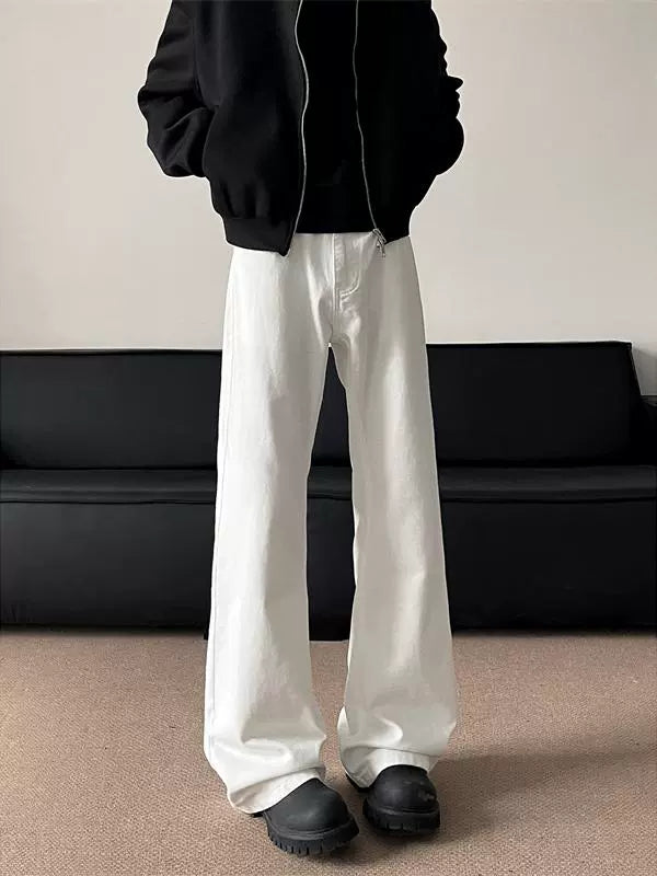 Wide-Leg White Flare Pants