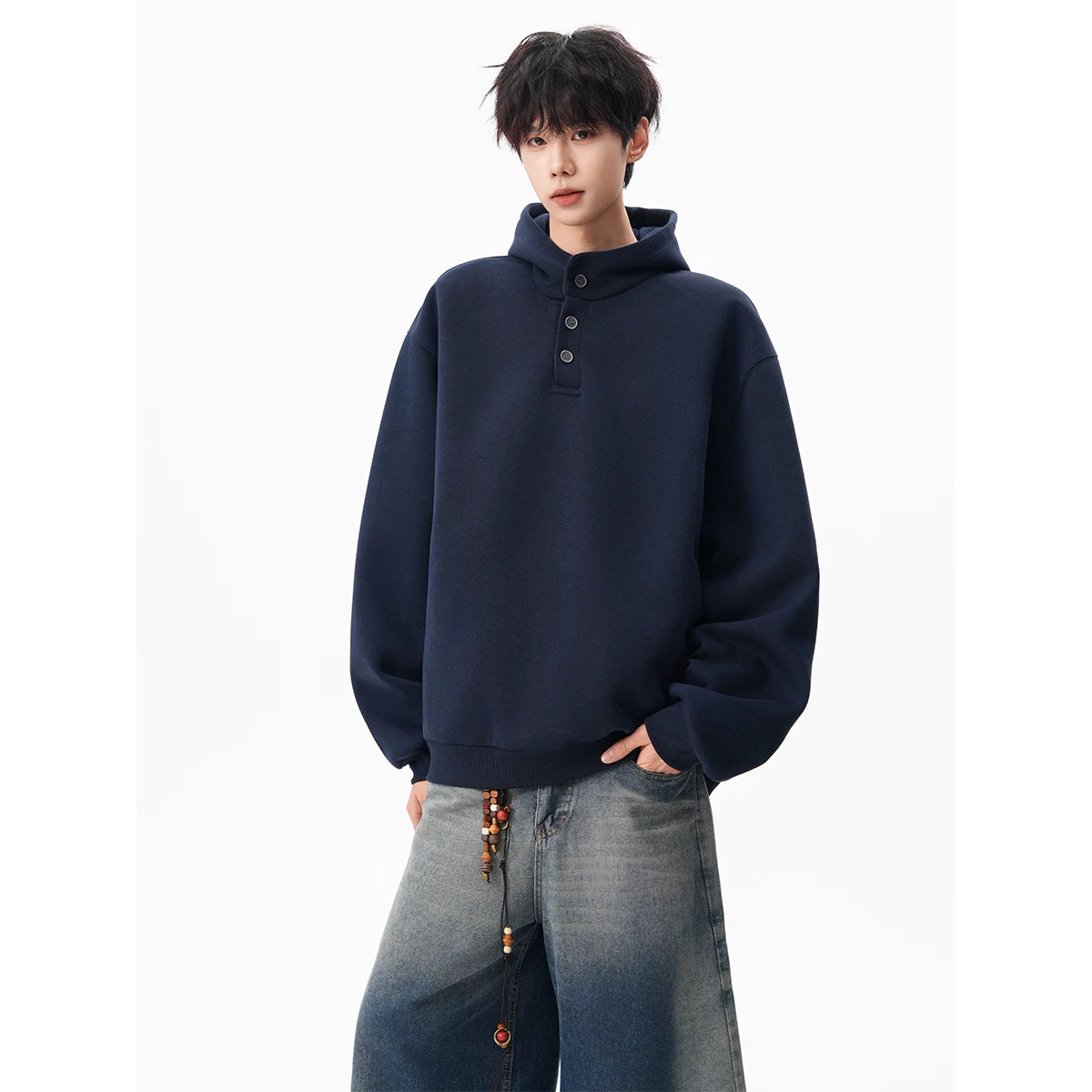 Flannel Trail Henley Hoodie