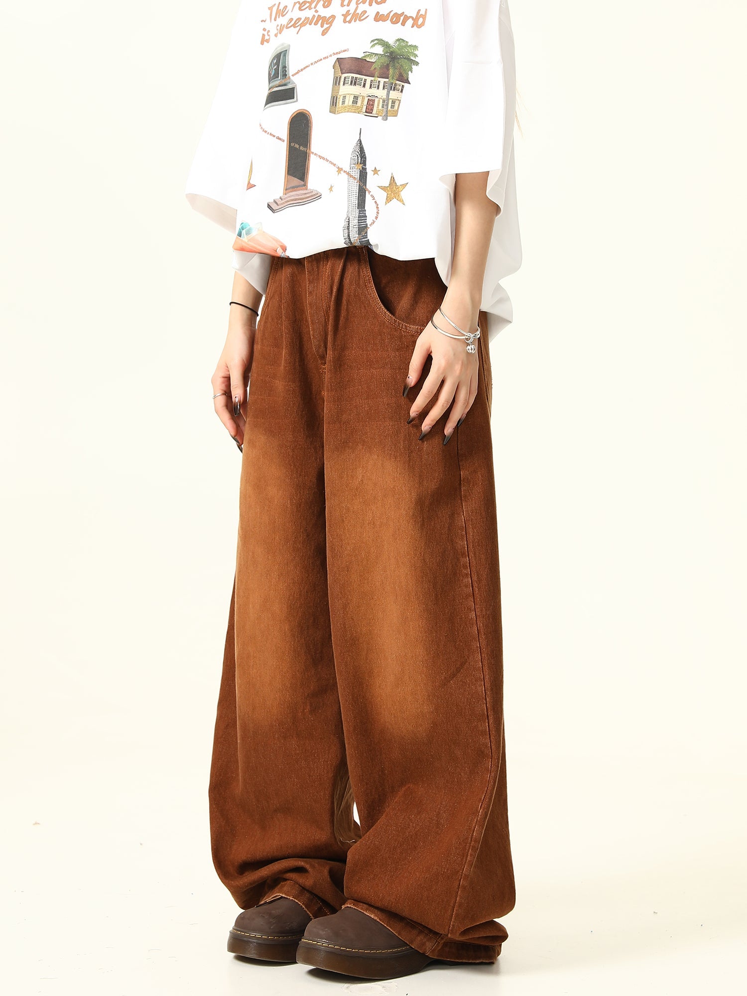 Vintage Denim Wide Leg Pants