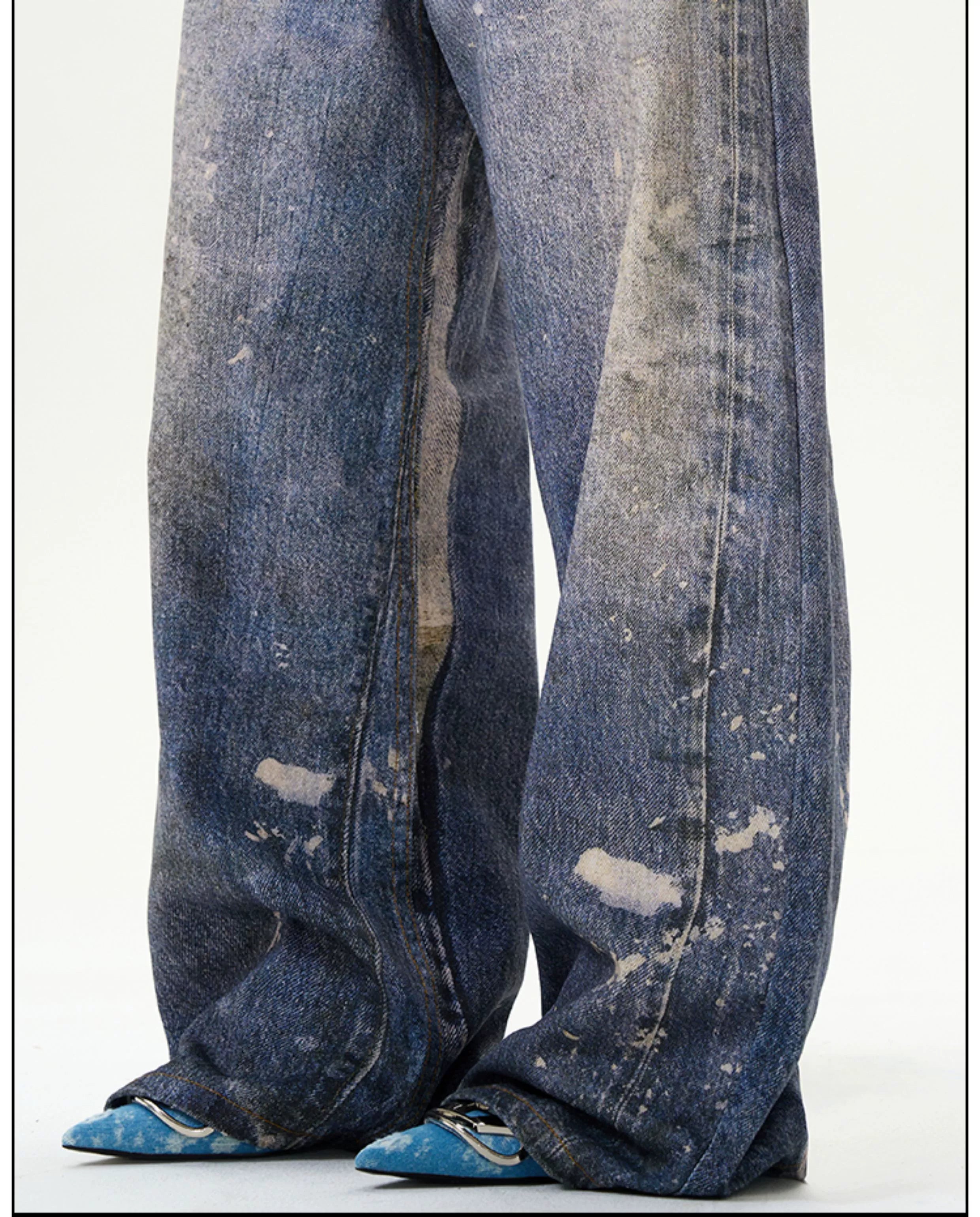 Indigo Splash Grunge Jeans