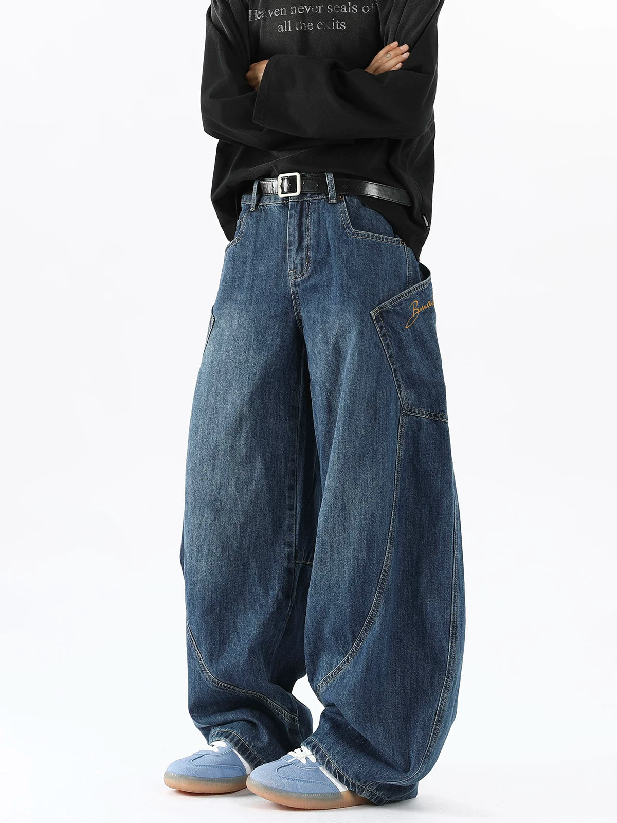 Breeze-Dome Balloon Denim Pants