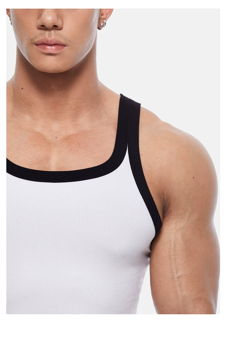 Contrast Trim Athletic Tank Top