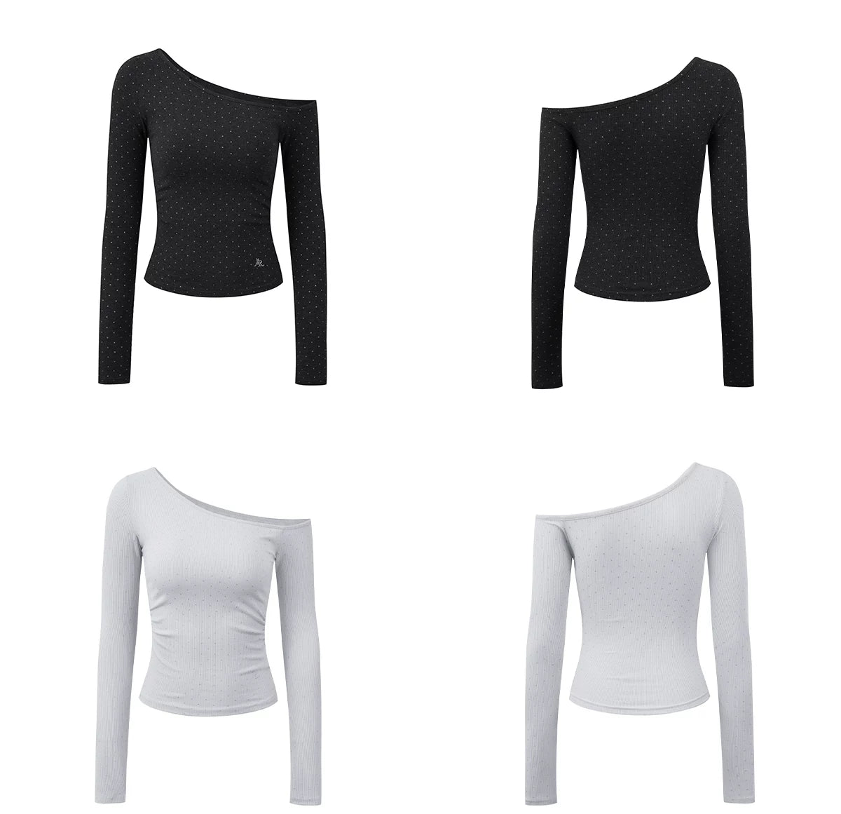 Off-Shoulder Ruched Long-Sleeve Top