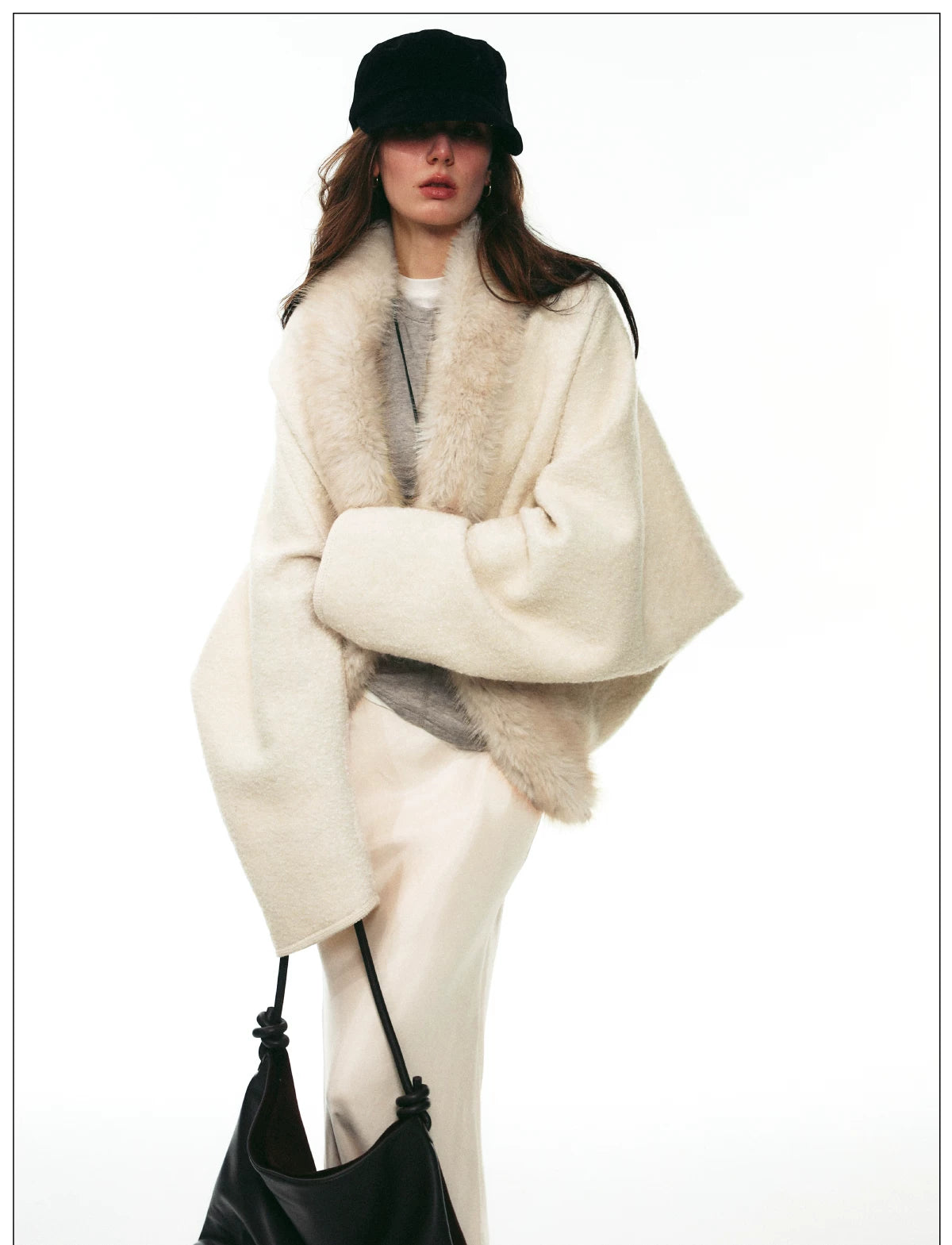 Boucle Fur Collar Jacket