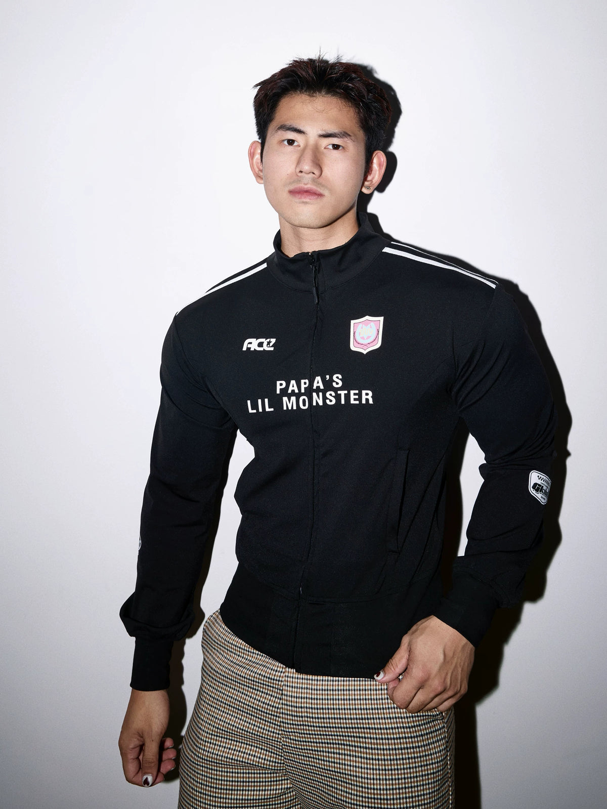 Athletic Stripe Zip-Up Track Jacket