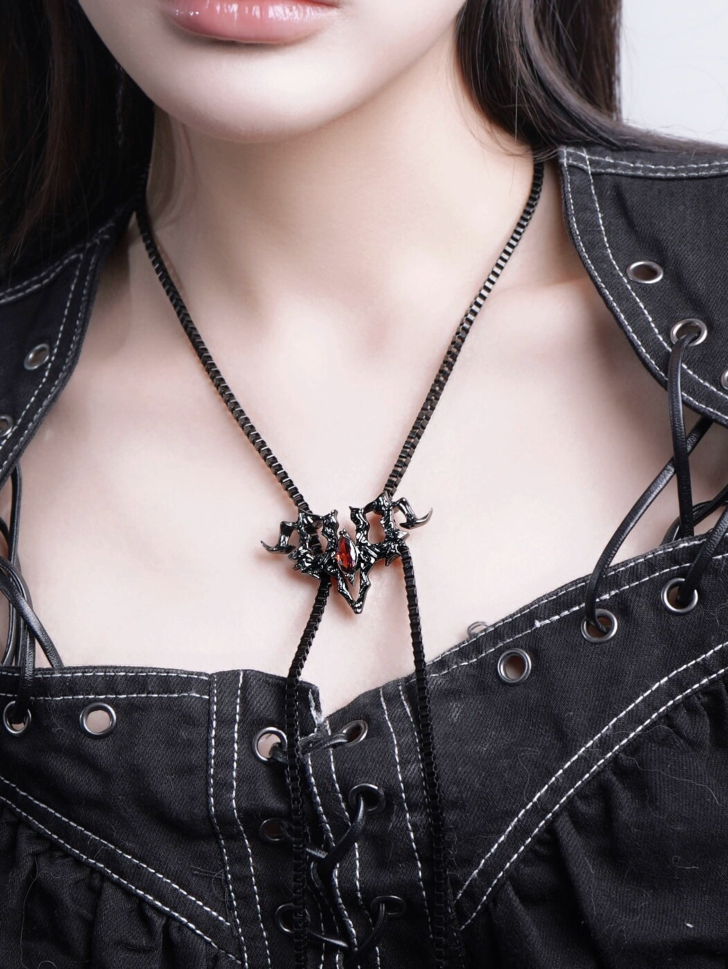 Gothic Black Velvet Choker with Silver Bat Pendant