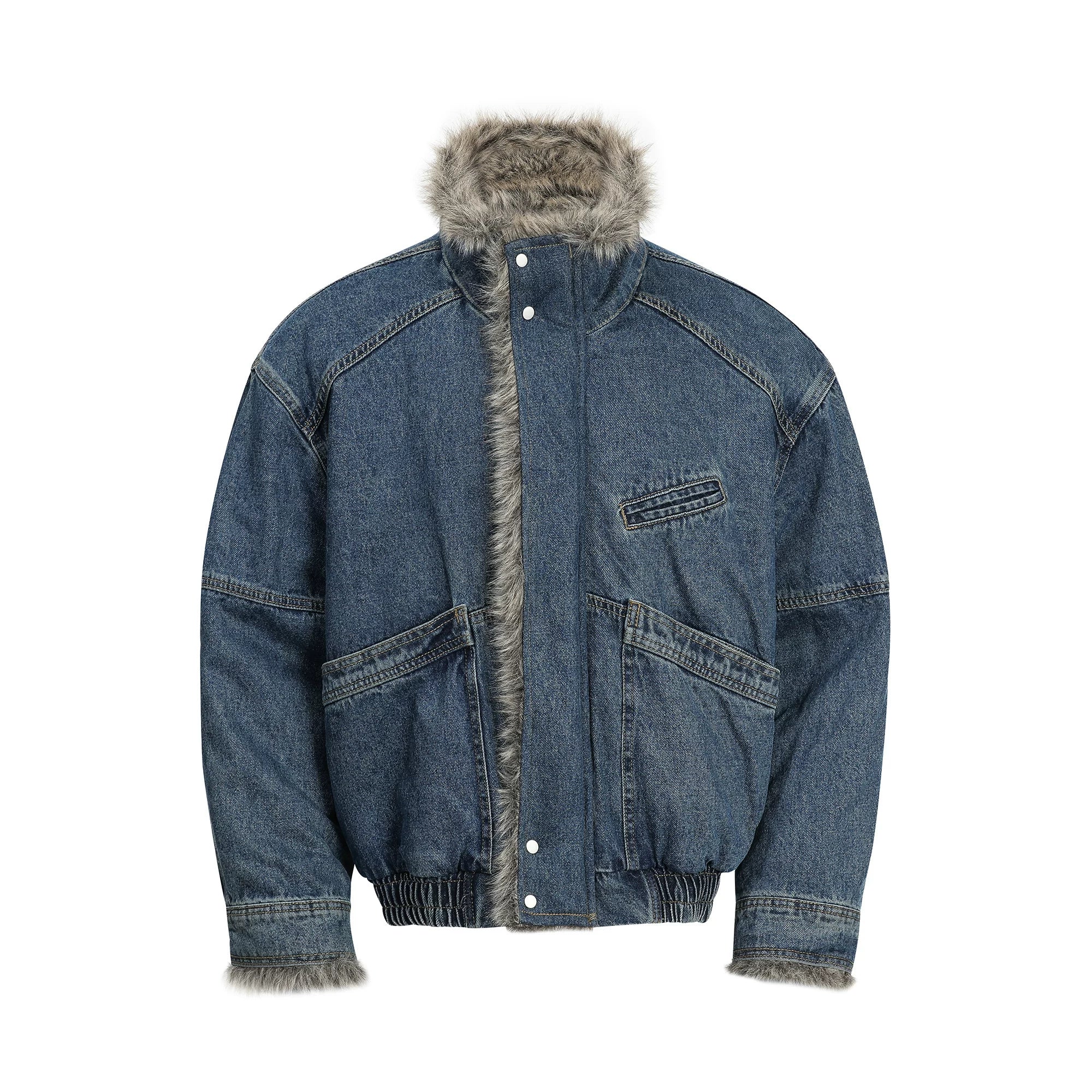 Frostlined Forge Denim Bomber Jacket