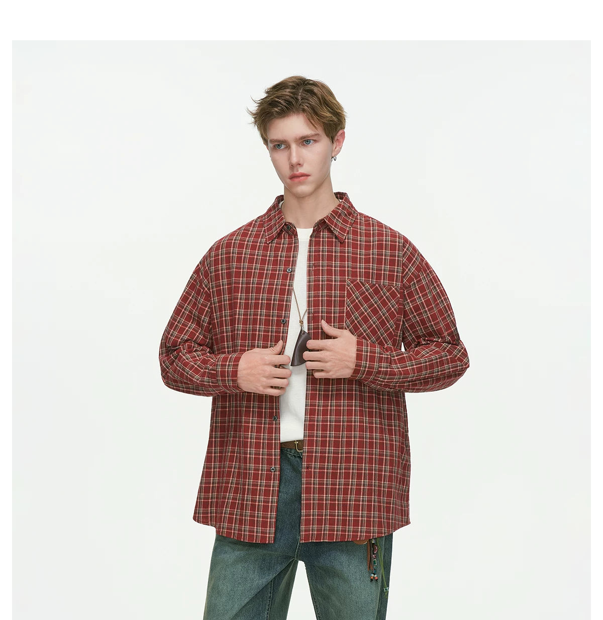 Rust & Coal Oversized Plaid Shirt
