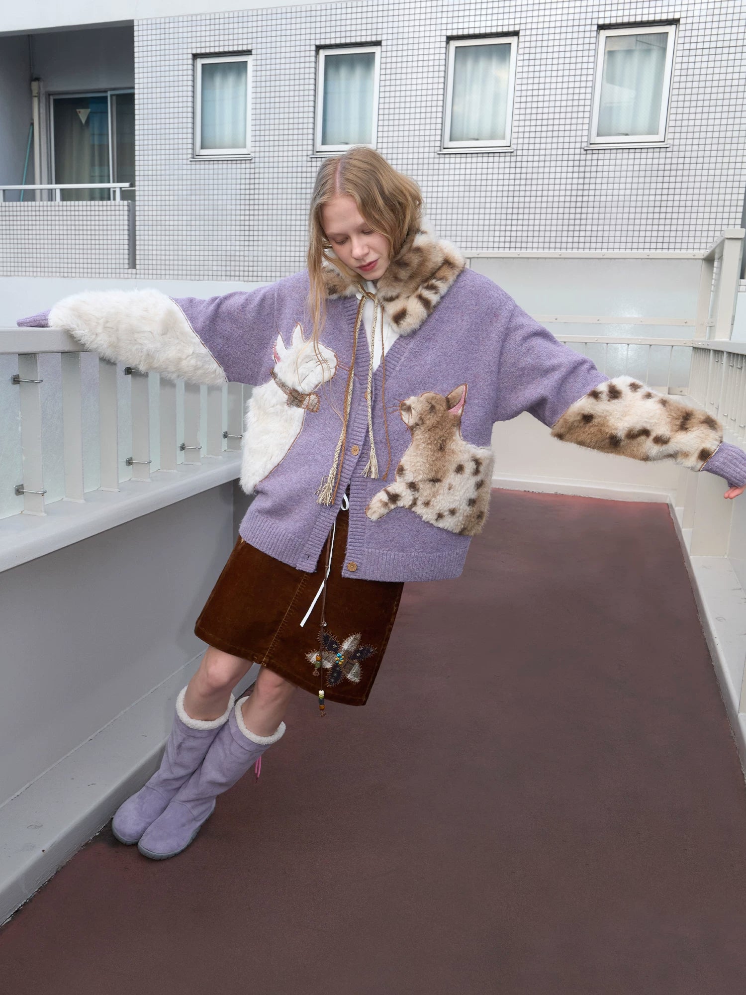 Velvet Purrmates Fuzzy Cat Cardigan