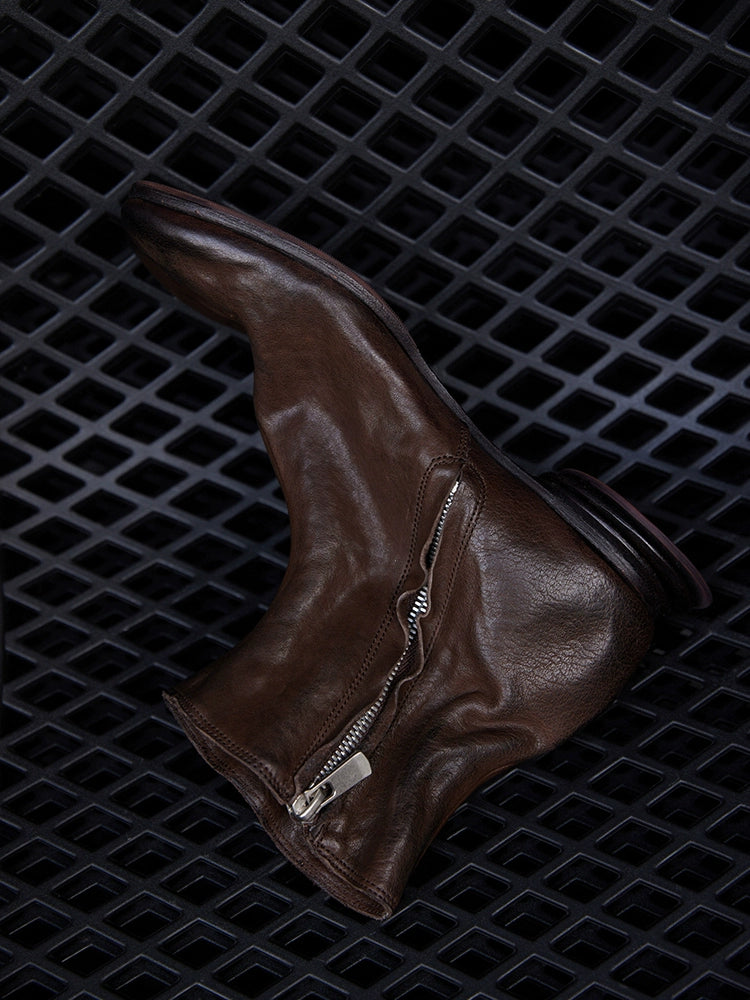 Black Leather Tabi Boots