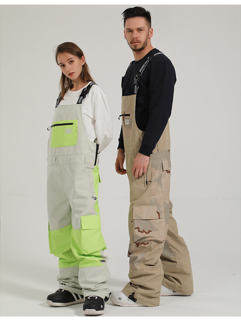 Contrast Crest Bib Snow Pants