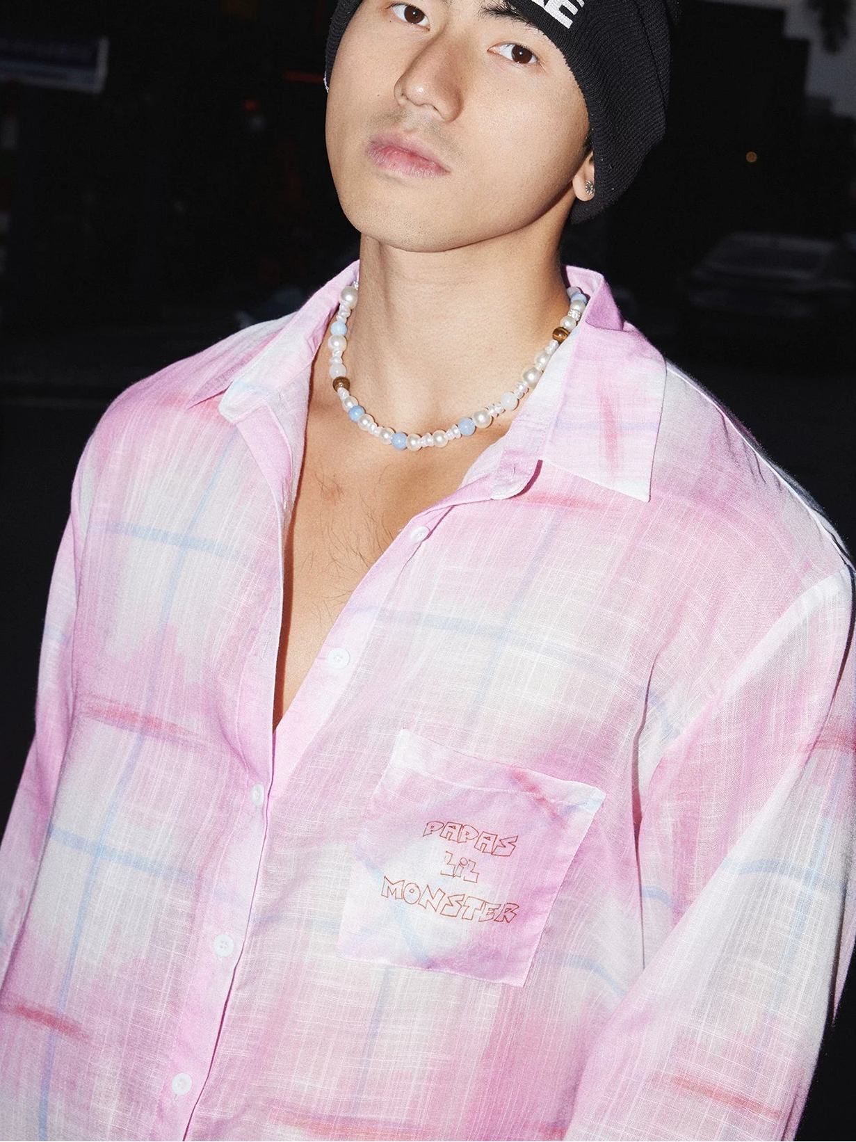 Cotton Candy Haze Sheer Plaid Shirt
