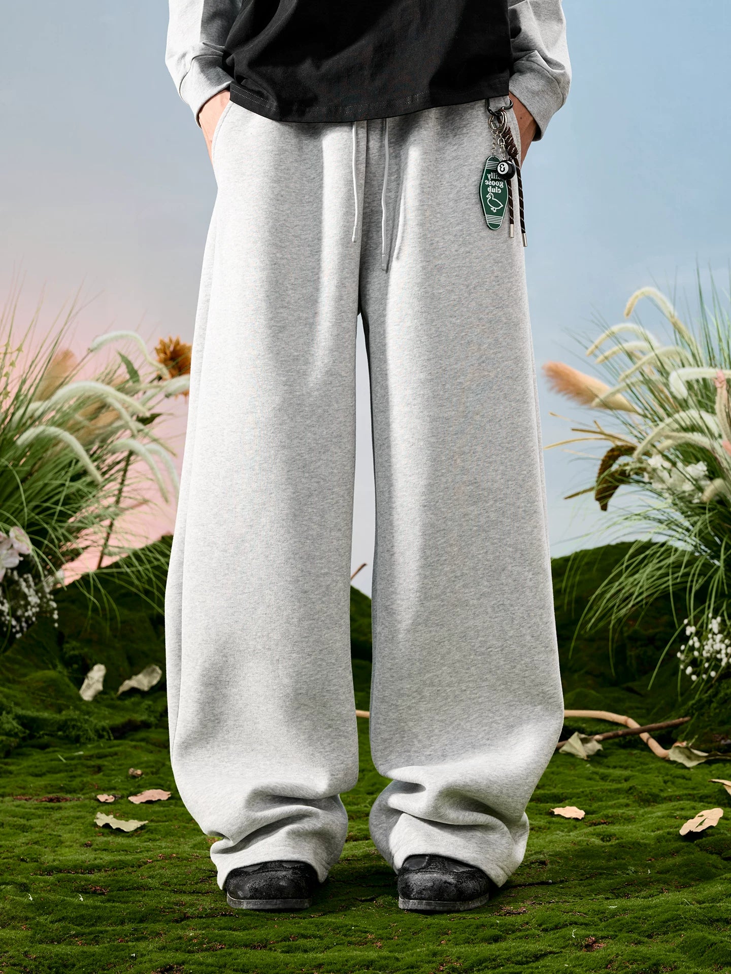 American Drawstring Relaxed Wide-Leg Sweatpants
