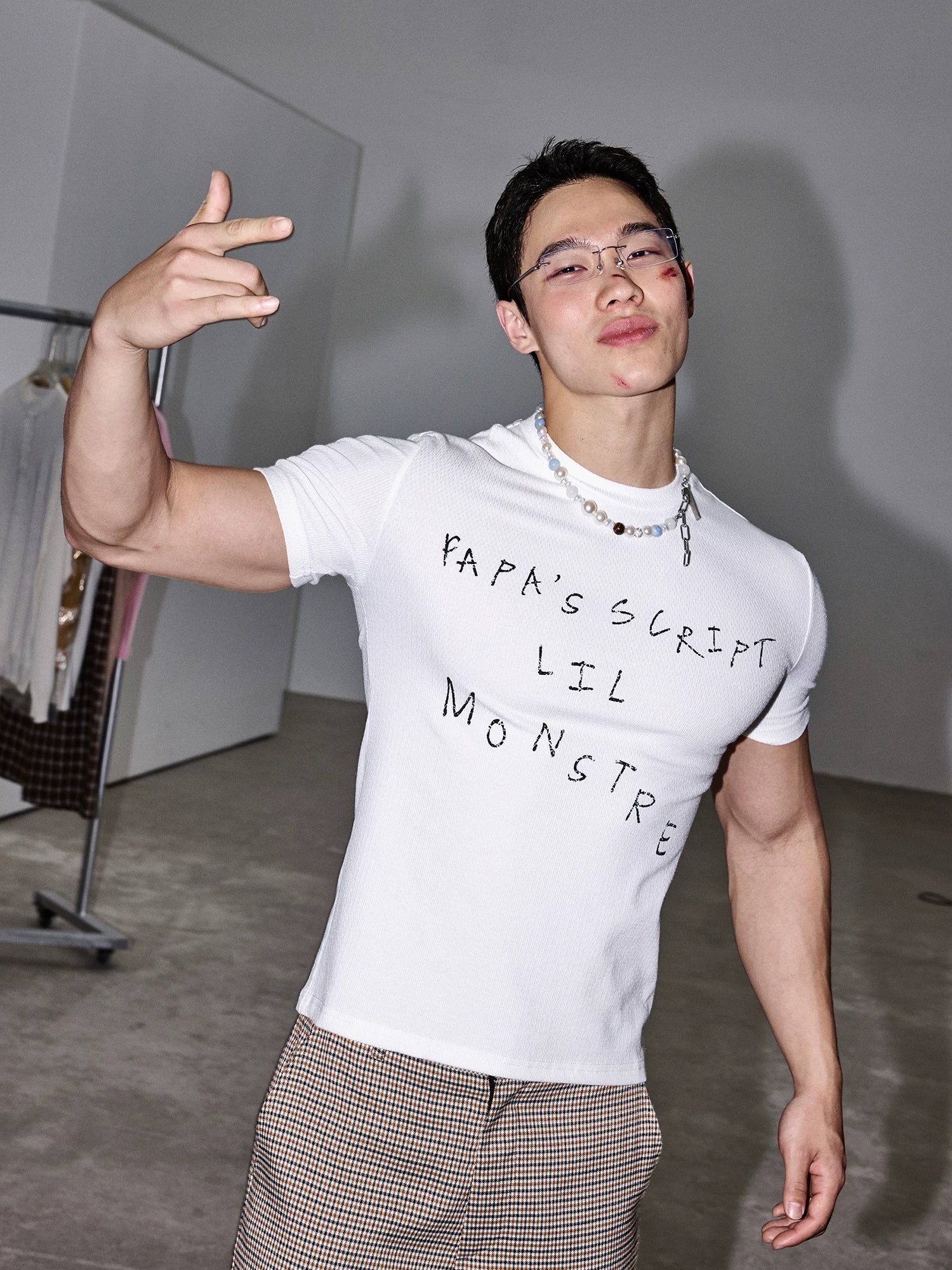 White Script Fitted Tee