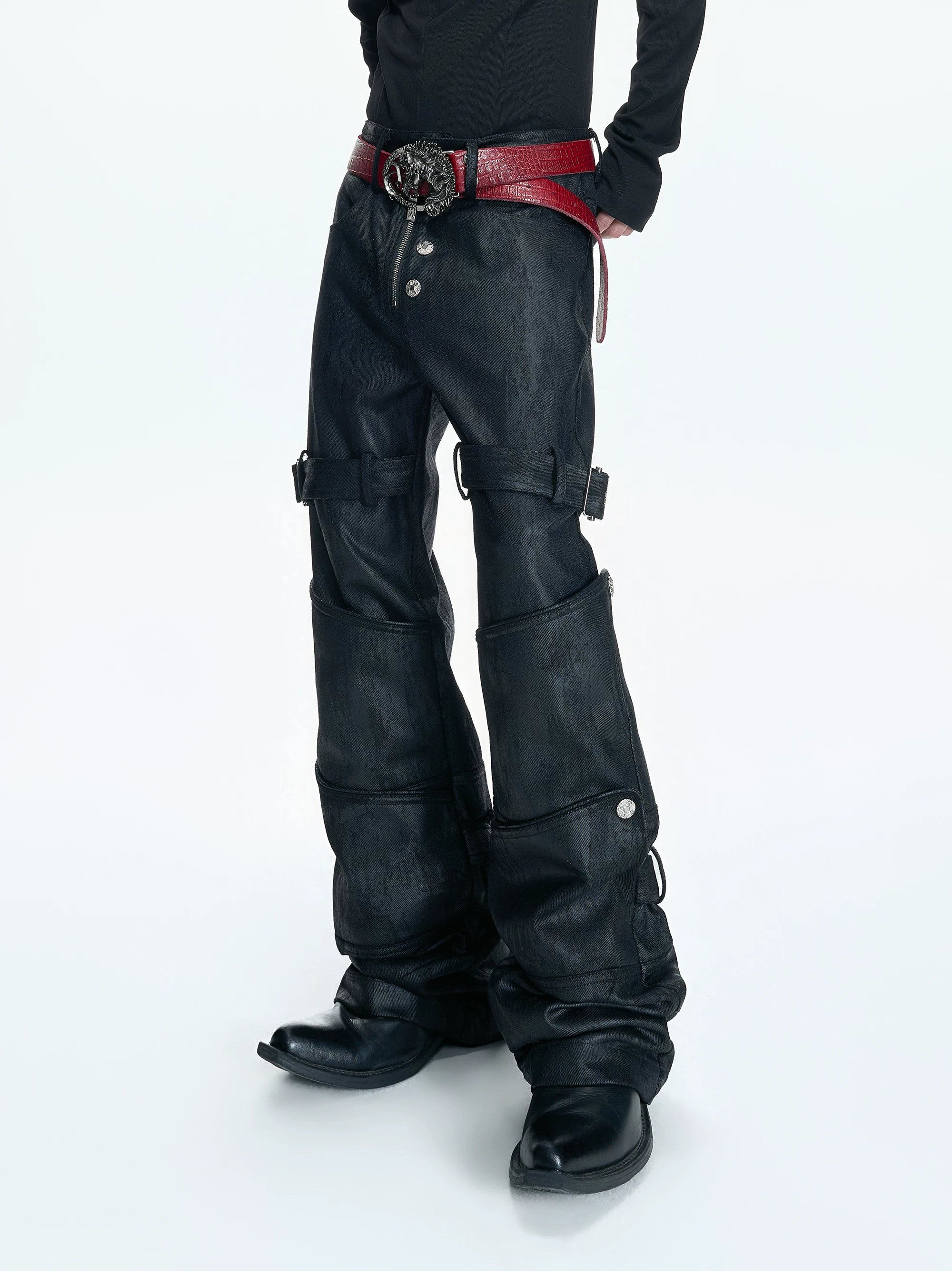 Cerberus Gaiter Strap Flare Jeans