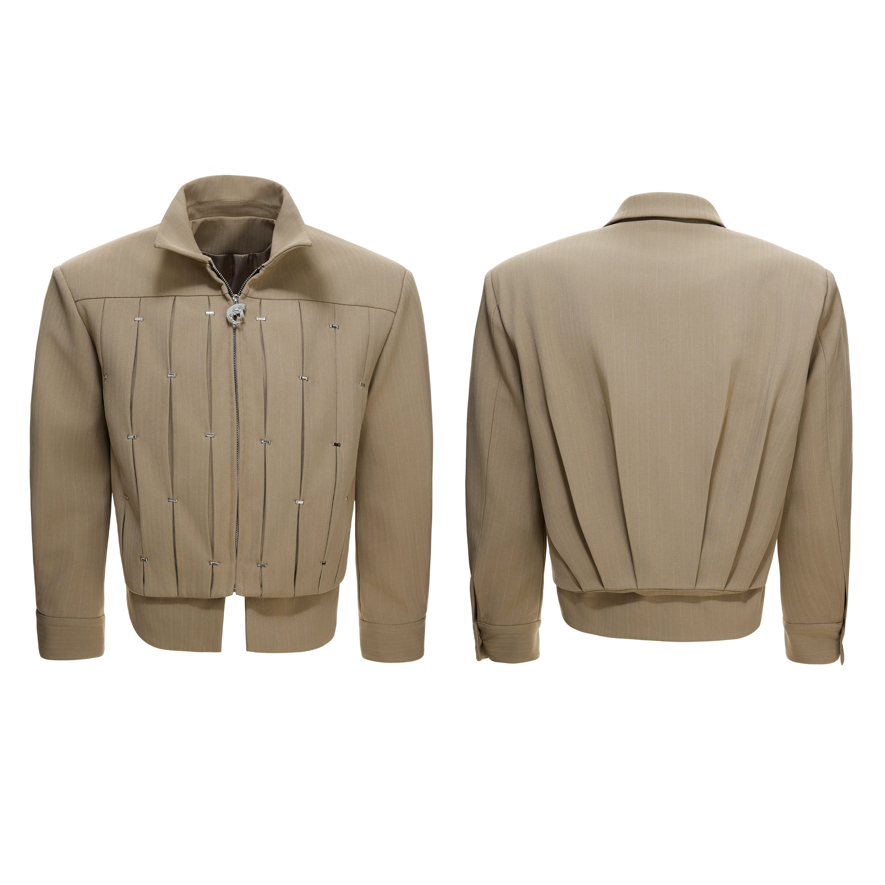 Pinstripe Relic Hardware Zip Jacket