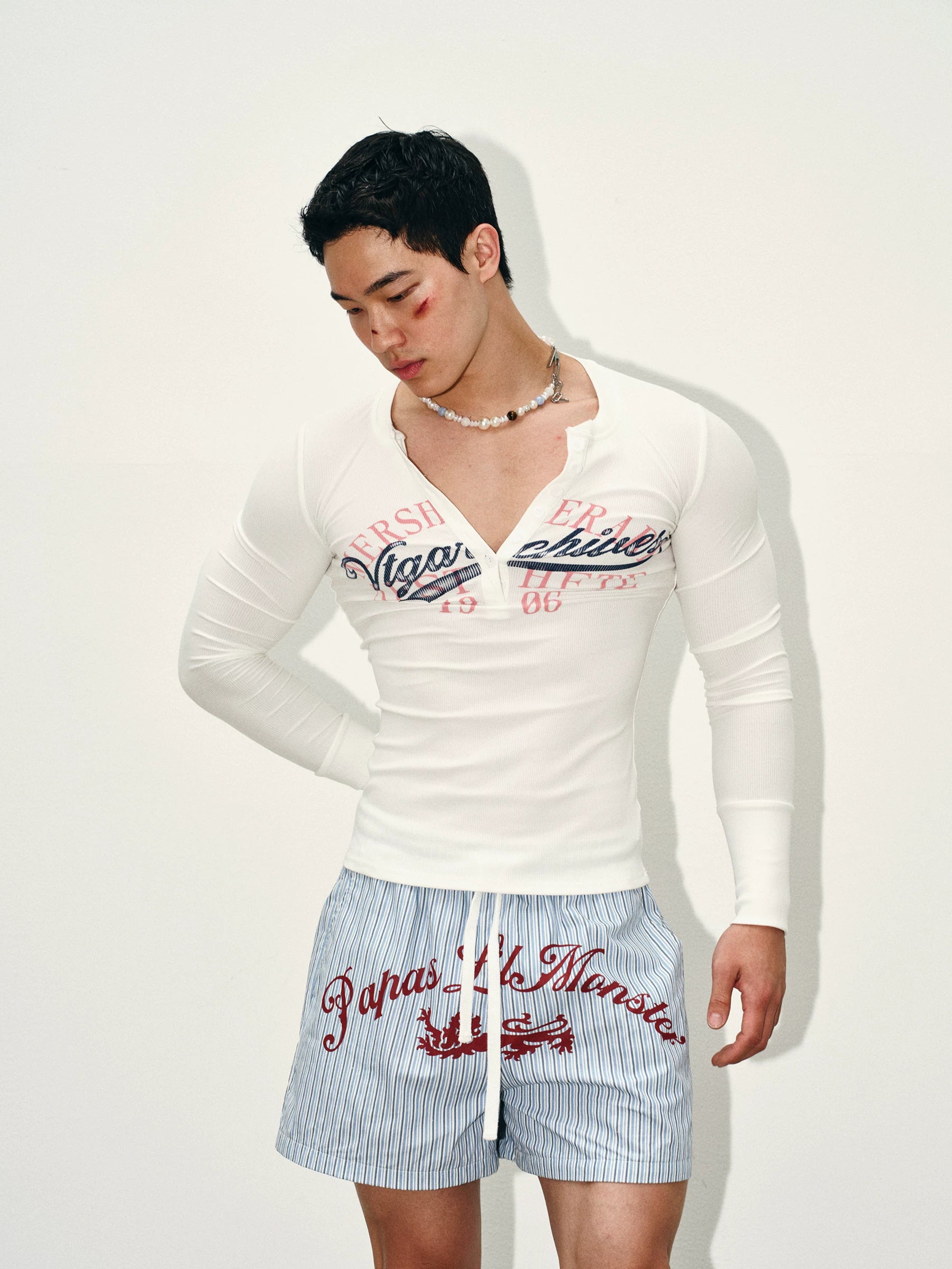 Sky Stripe Logo Shorts