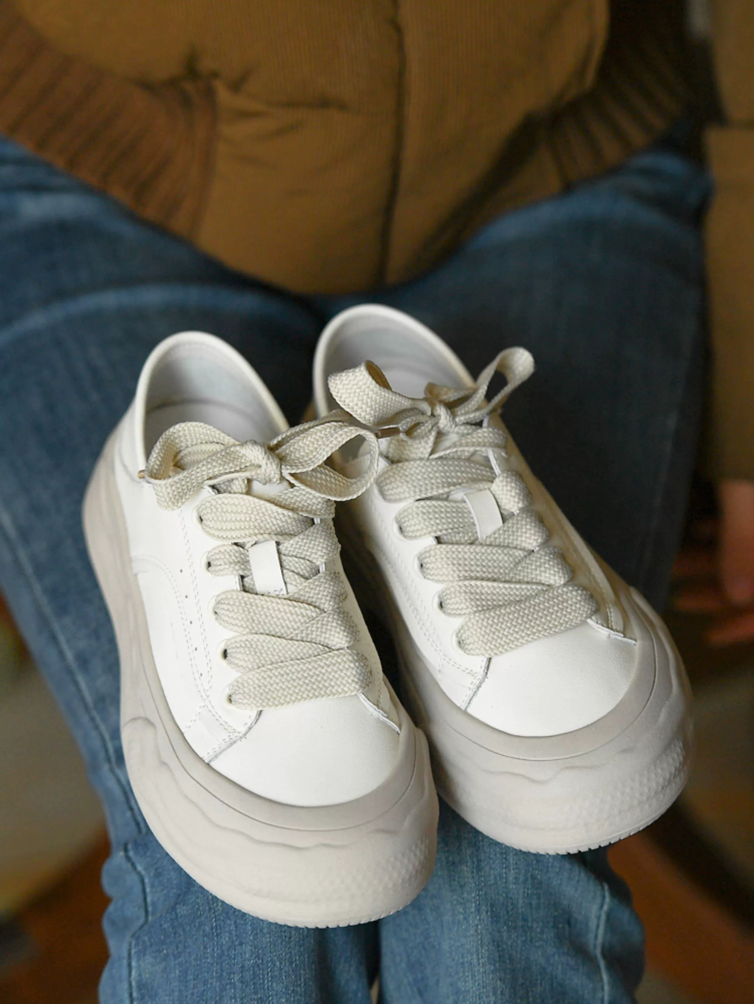 Cloud Crest Chunky White Sneakers