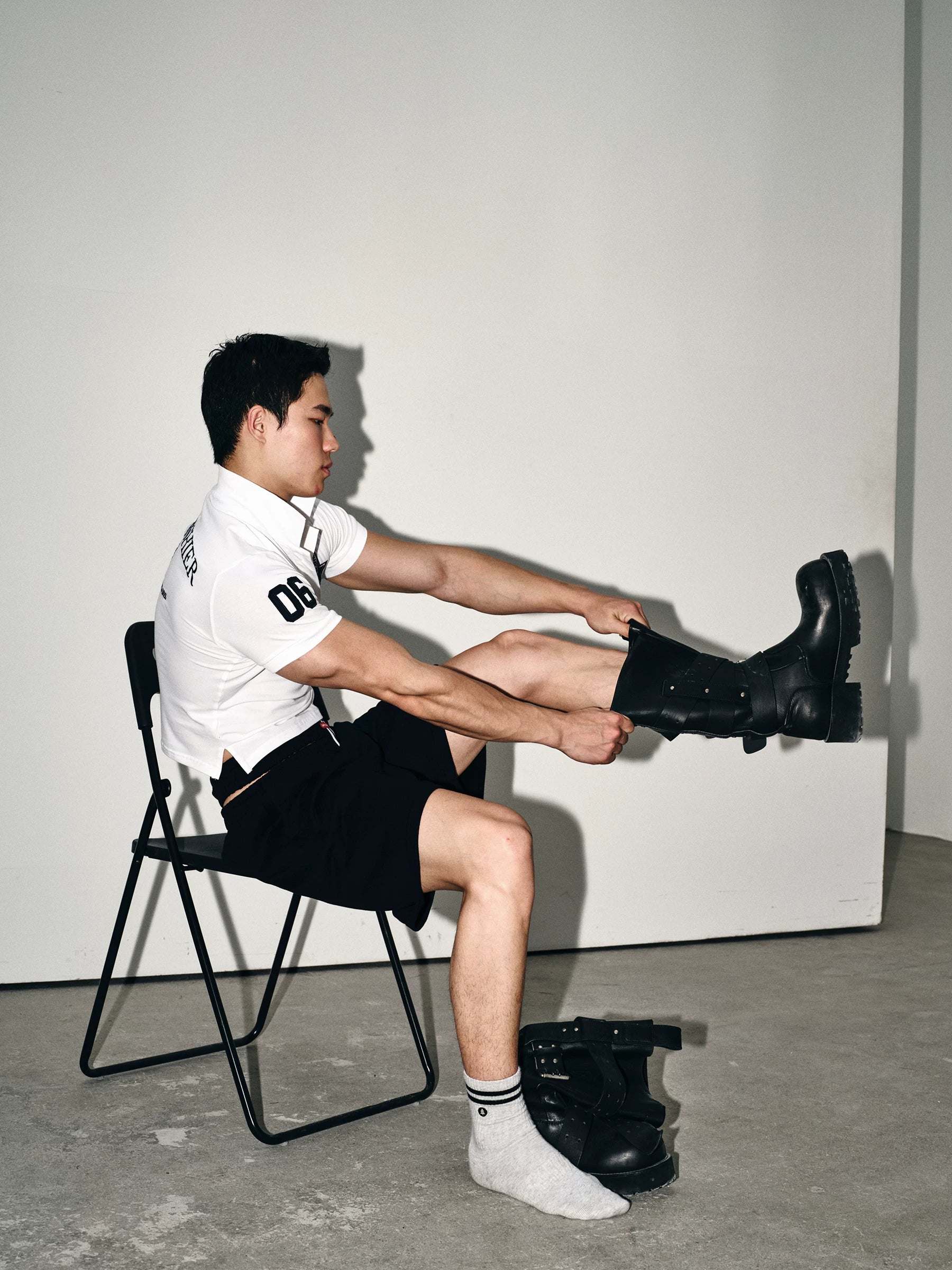 White Rebel Cropped Rugby Polo Top