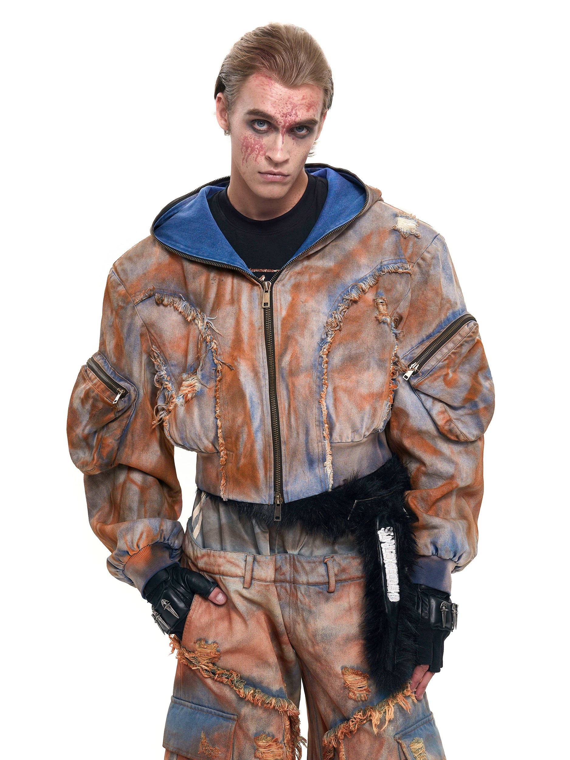 Metallic Streetwear Hooded Set